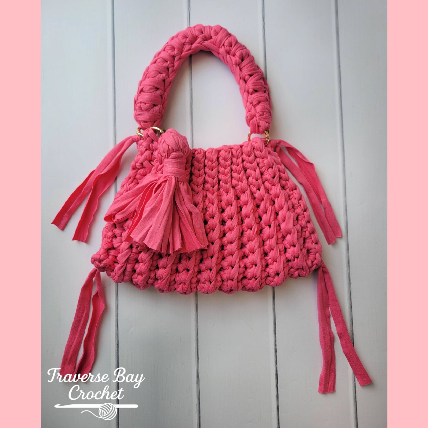 Crochet T Shirt Fringe Purse Bag Pattern