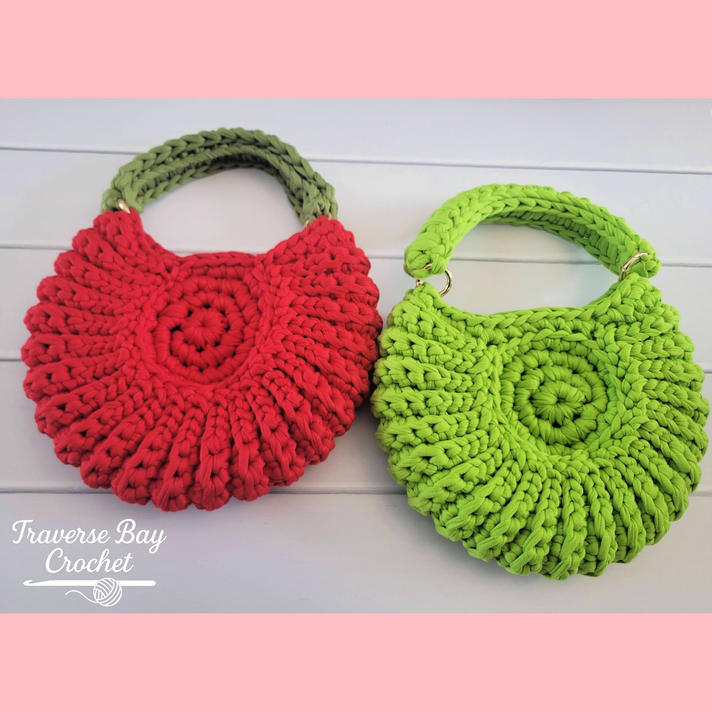 Crochet Round T Shirt Shell Bag Purse Pattern