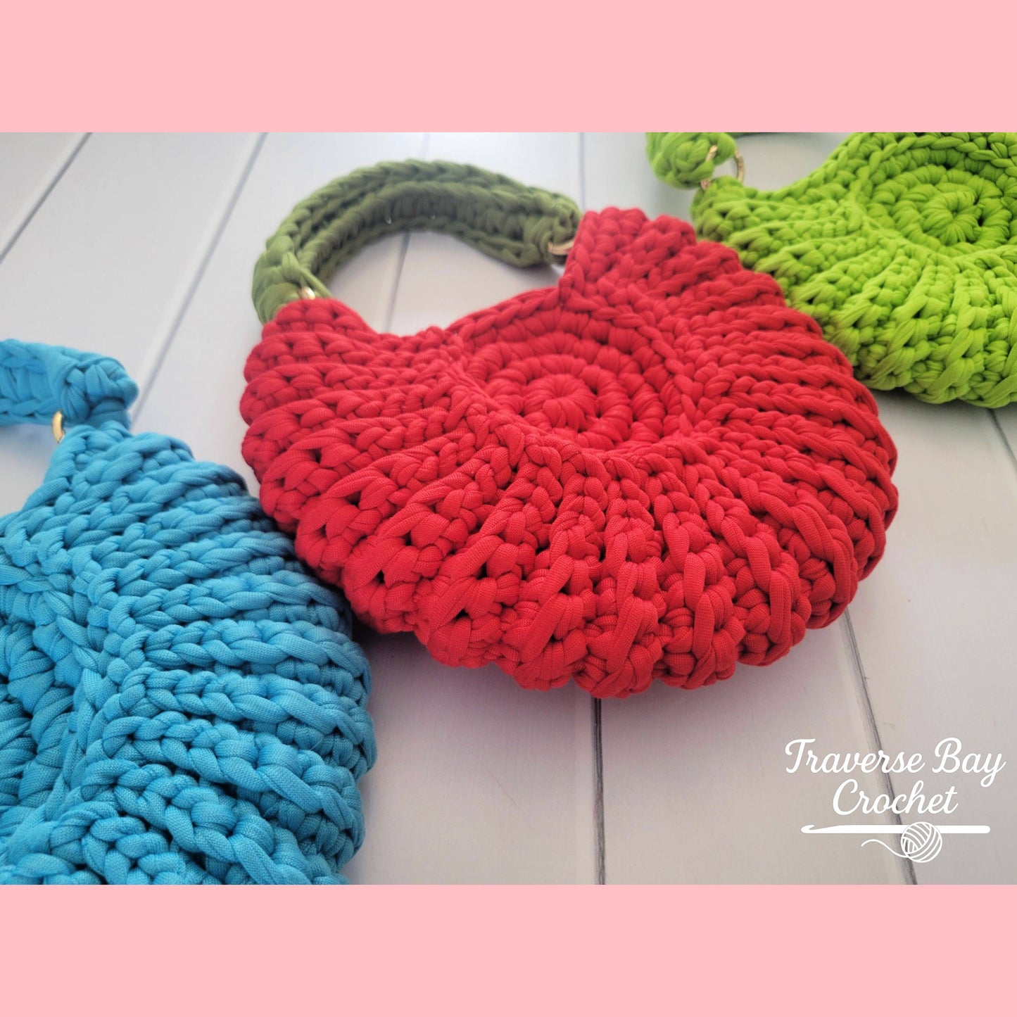 Crochet Round T Shirt Shell Bag Purse Pattern