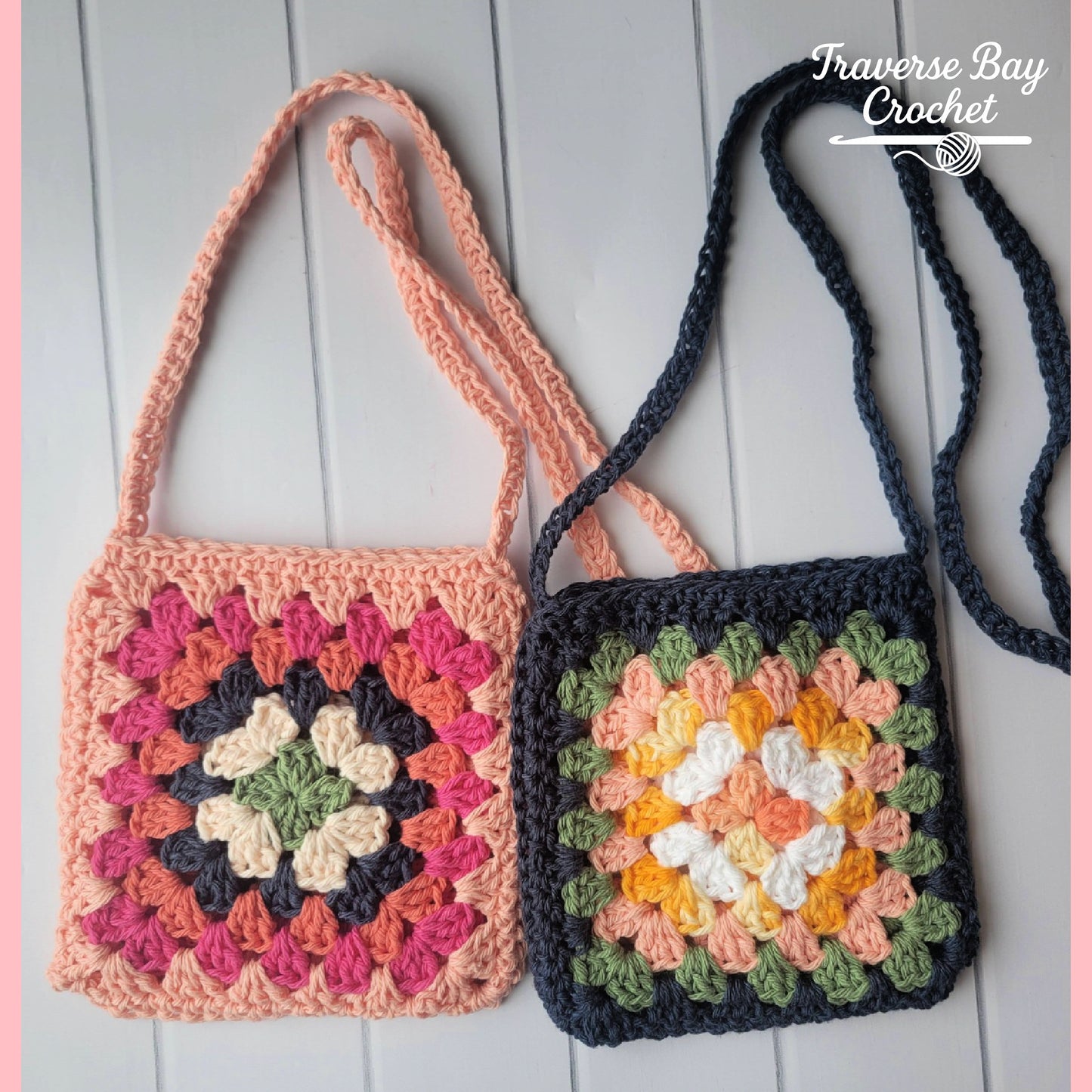 Crochet Granny Crossbody Bag Pattern Child Adult Sizes
