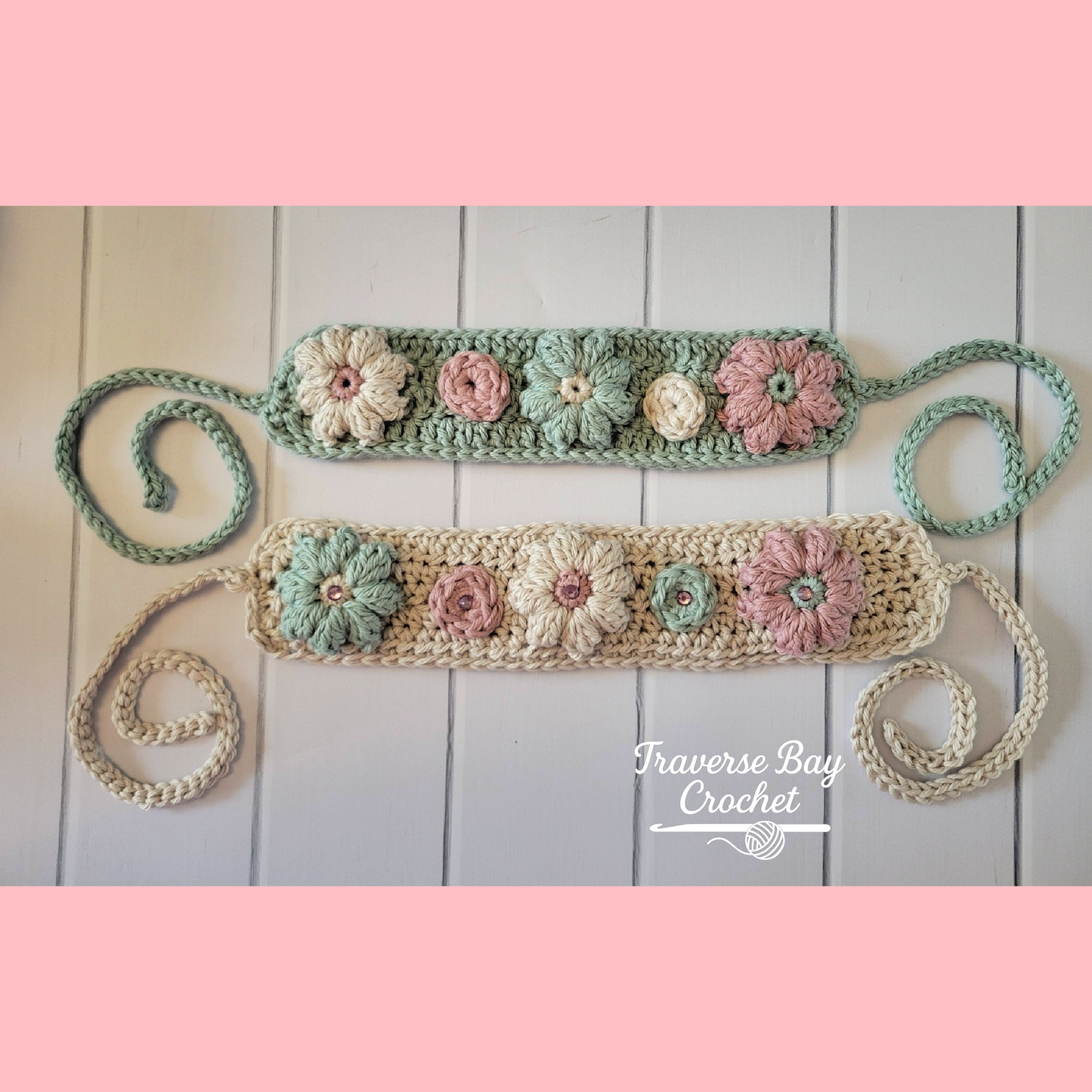 Crochet Elegant Flower Headband Pattern Child Adult Sizes
