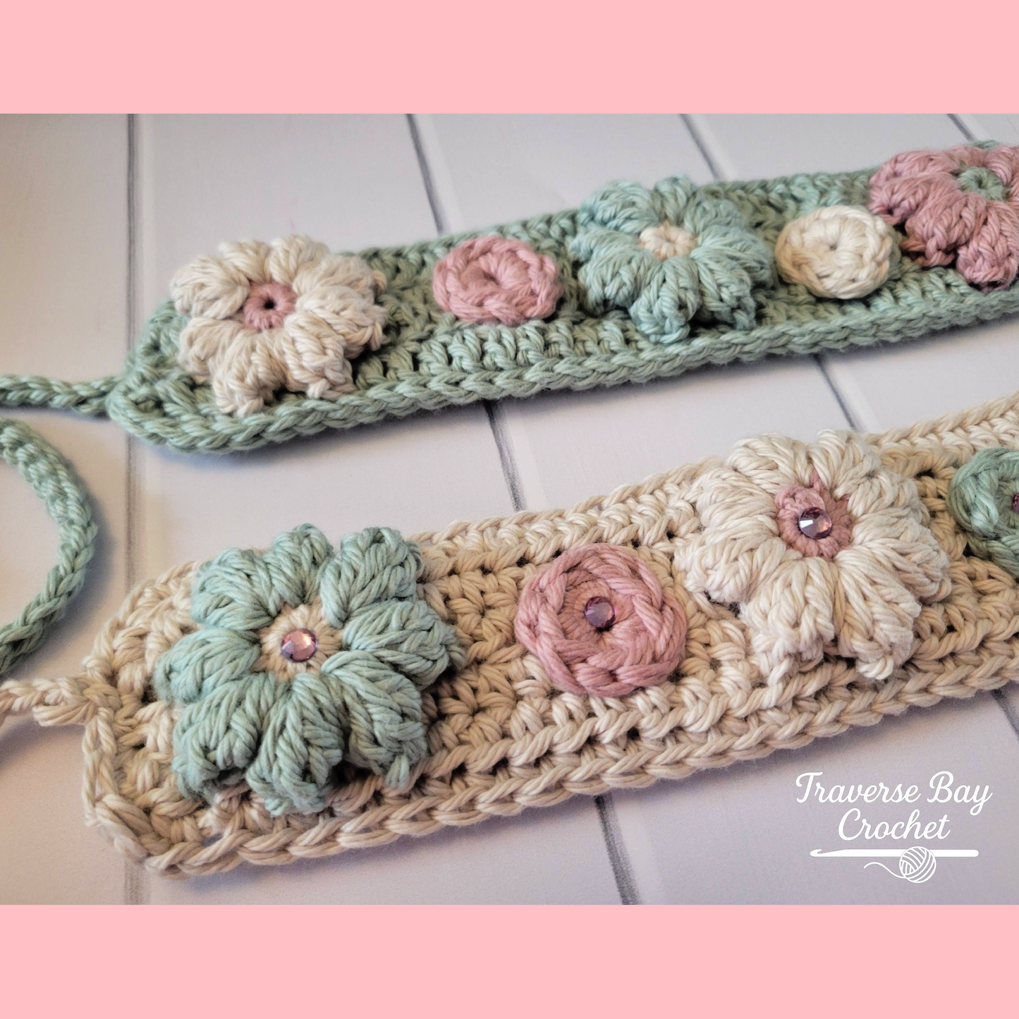 Crochet Elegant Flower Headband Pattern Child Adult Sizes