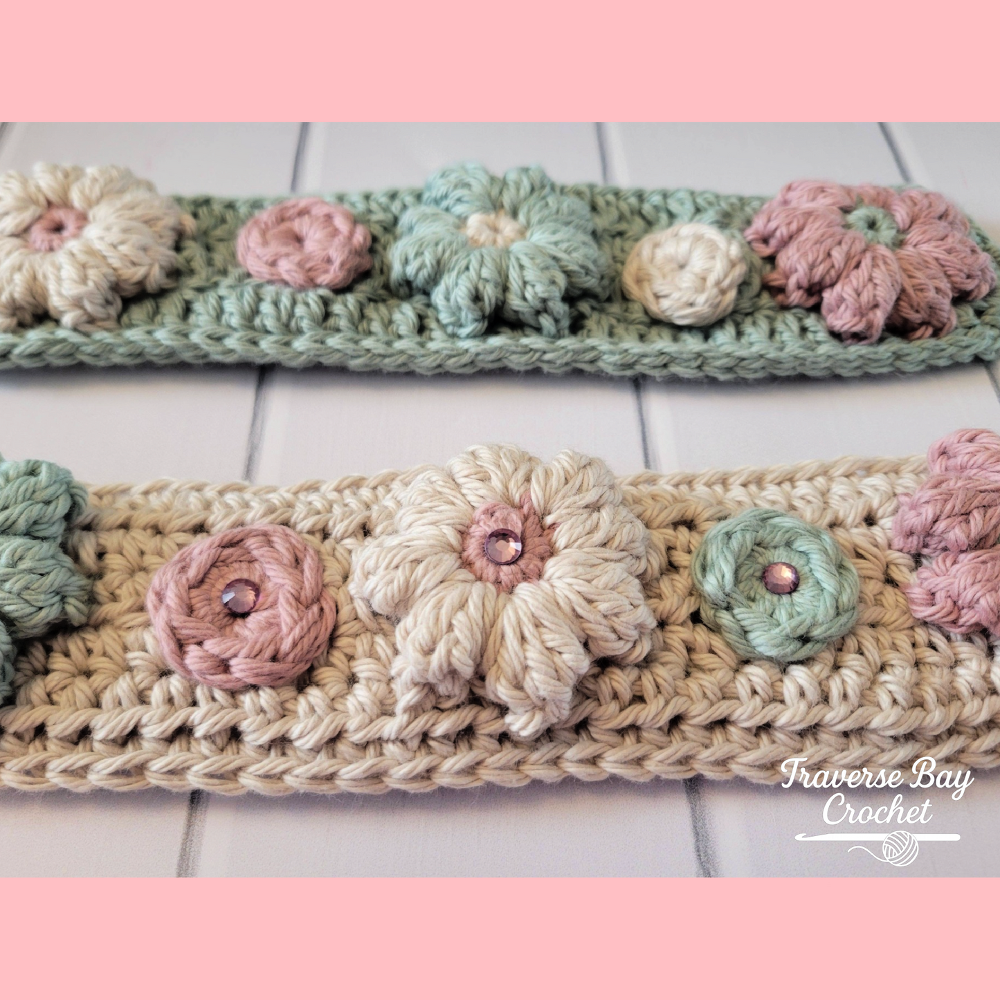 Crochet Elegant Flower Headband Pattern Child Adult Sizes