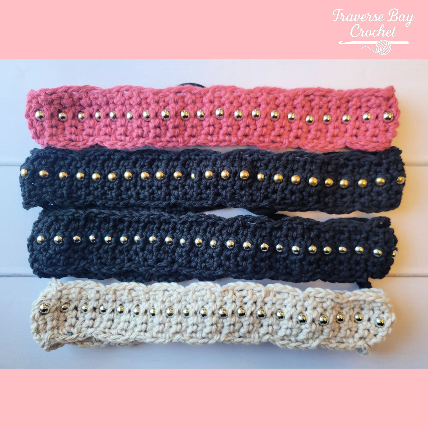 Crochet Beaded Headband 3 Sizes- Toddler, Child, Adult Easy Pattern