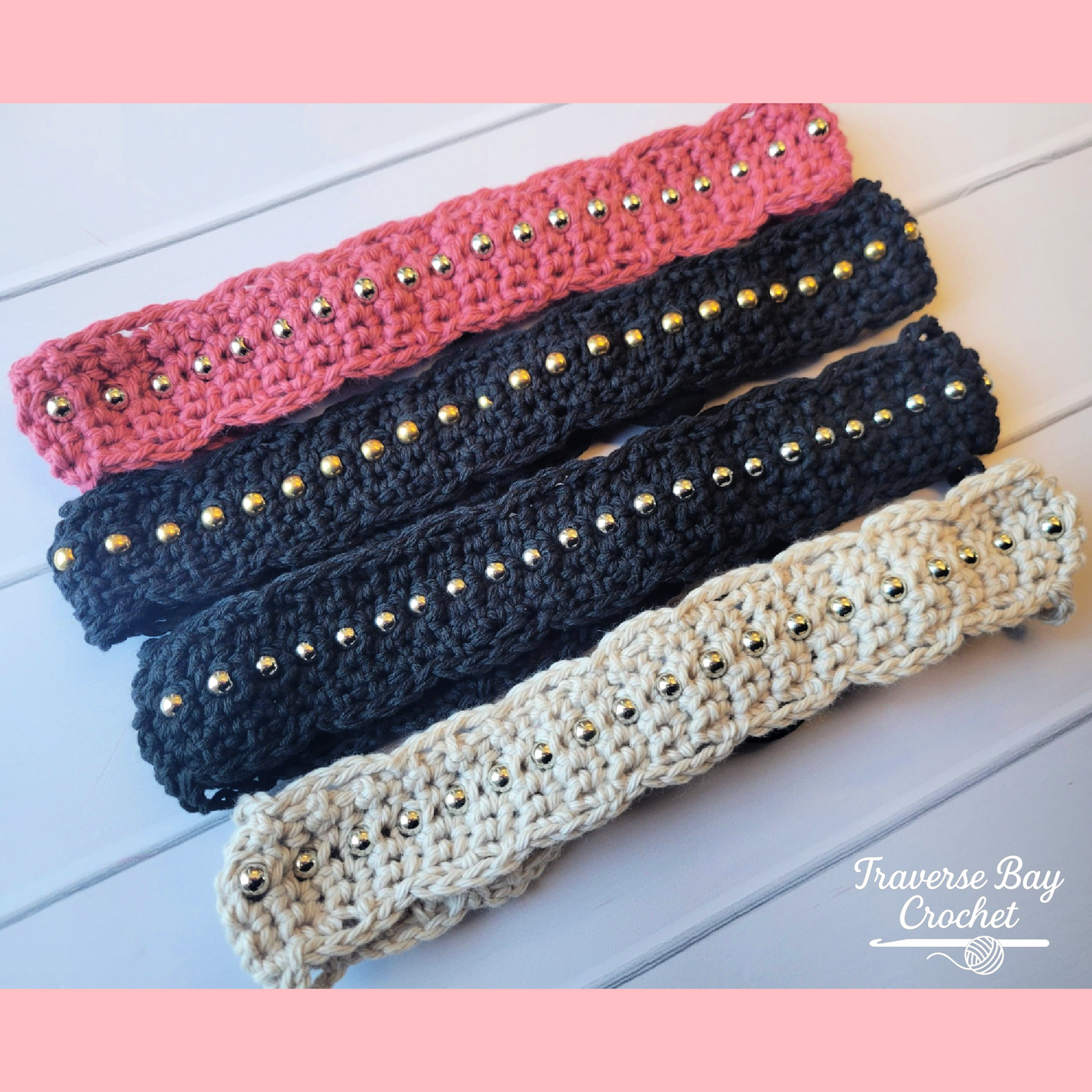 Crochet Beaded Headband 3 Sizes- Toddler, Child, Adult Easy Pattern
