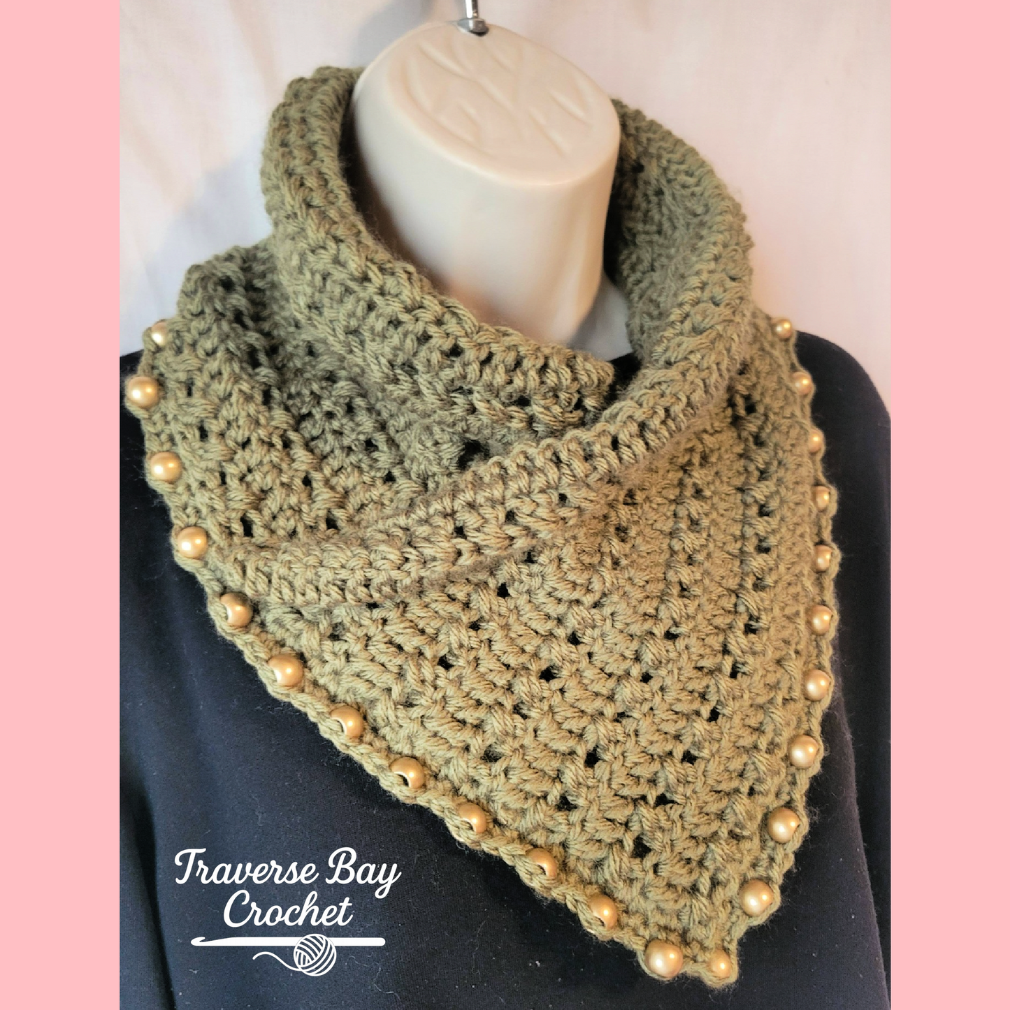 Crochet Beaded Neck Warmer Cowl Pattern