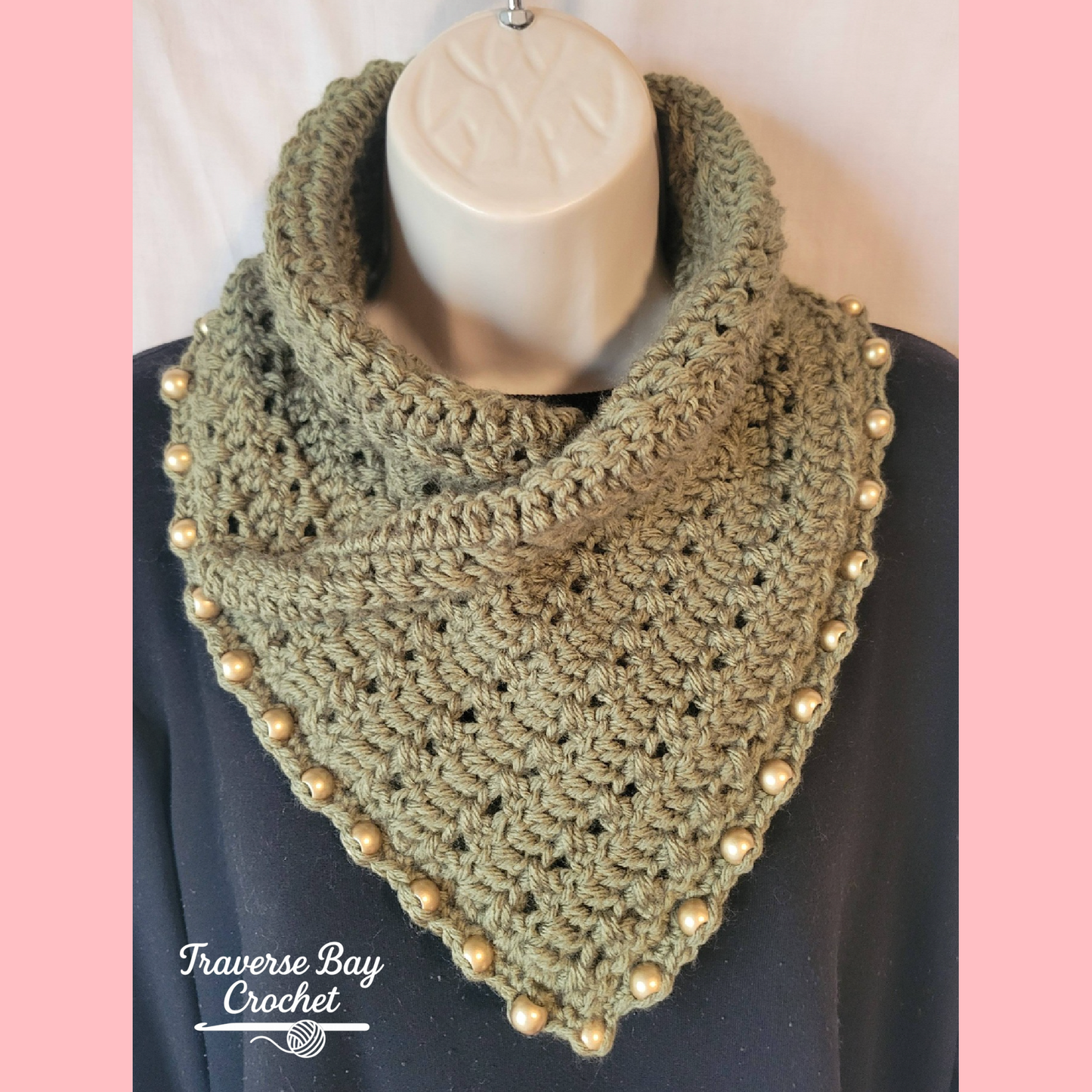 Crochet Beaded Neck Warmer Cowl Pattern