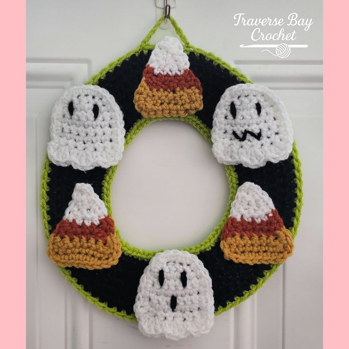 Crochet Ghost & Candy Corn Wreath Pattern