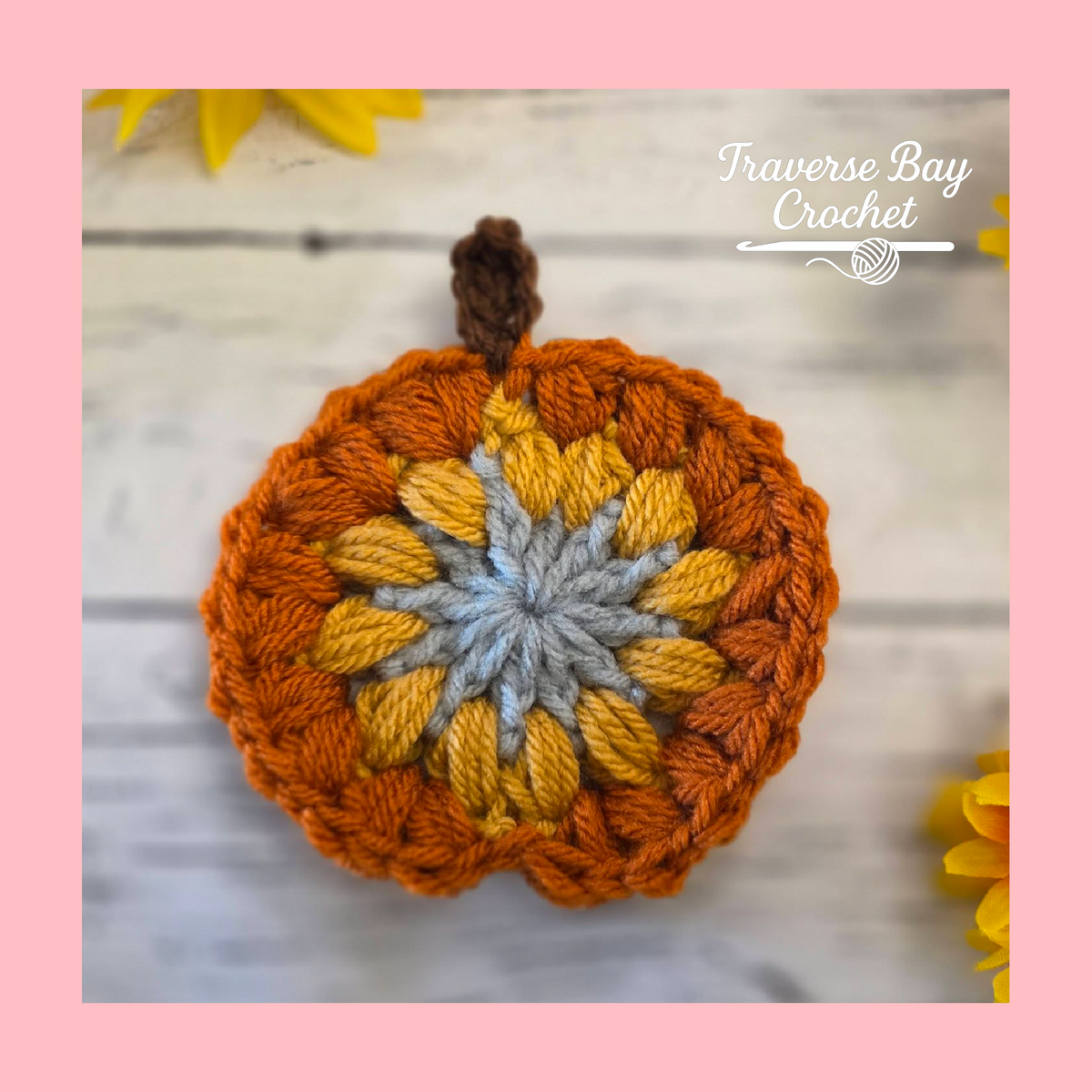 Crochet Granny Pumpkin Coasters Pattern