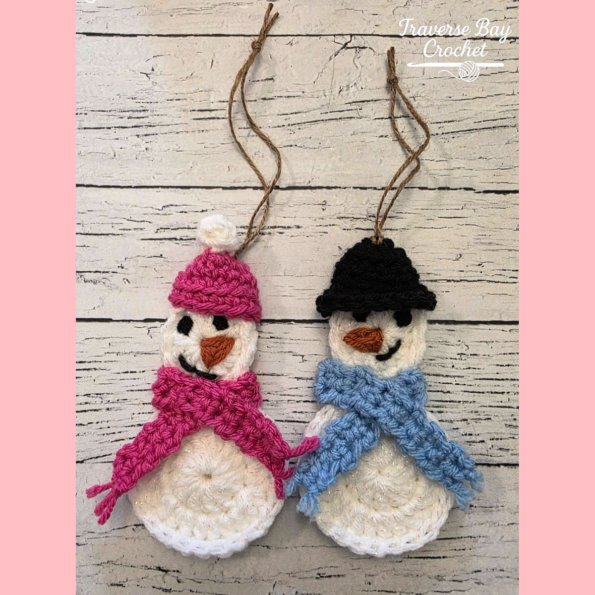 Crochet Snowman Family Ornament Christmas Pattern