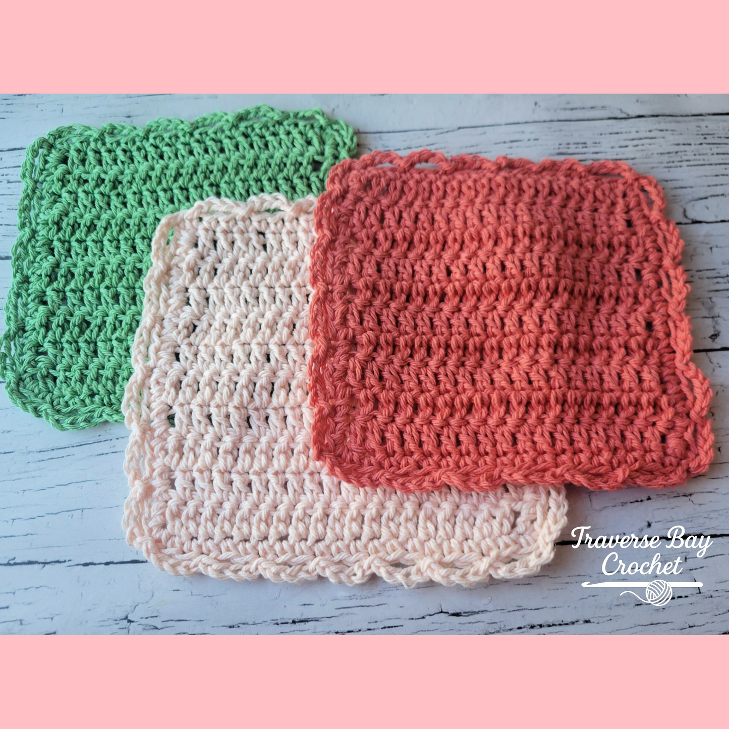 Crochet Beginner Lace Dishcloth Pattern
