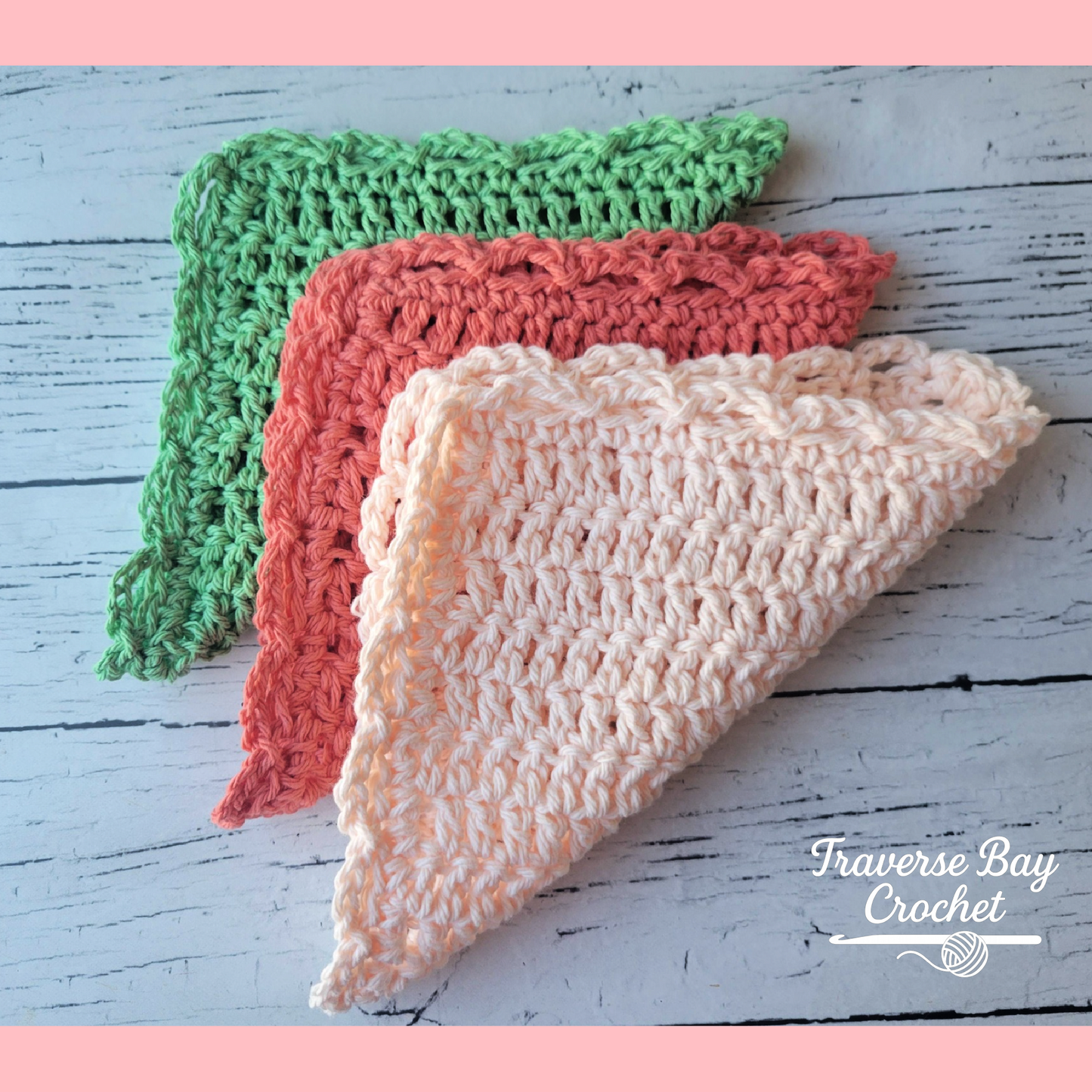 Crochet Beginner Lace Dishcloth Pattern