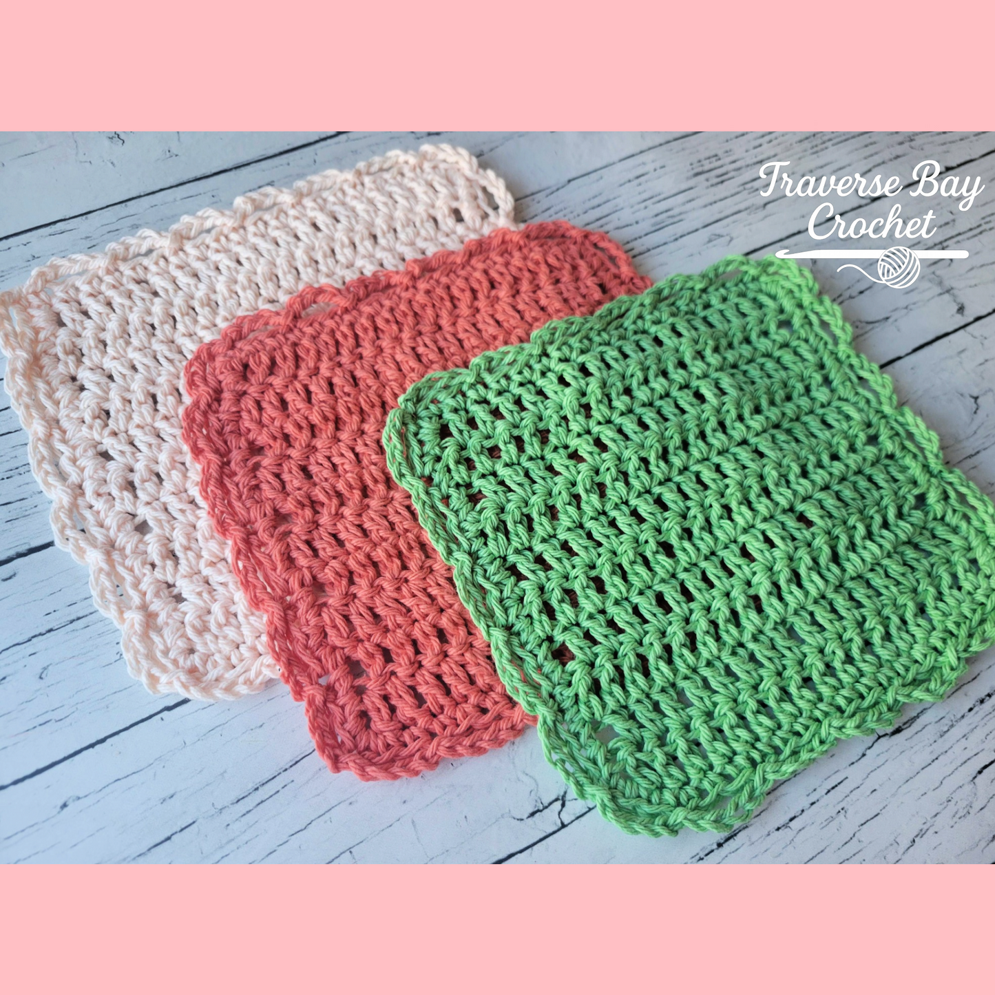 Crochet Beginner Lace Dishcloth Pattern