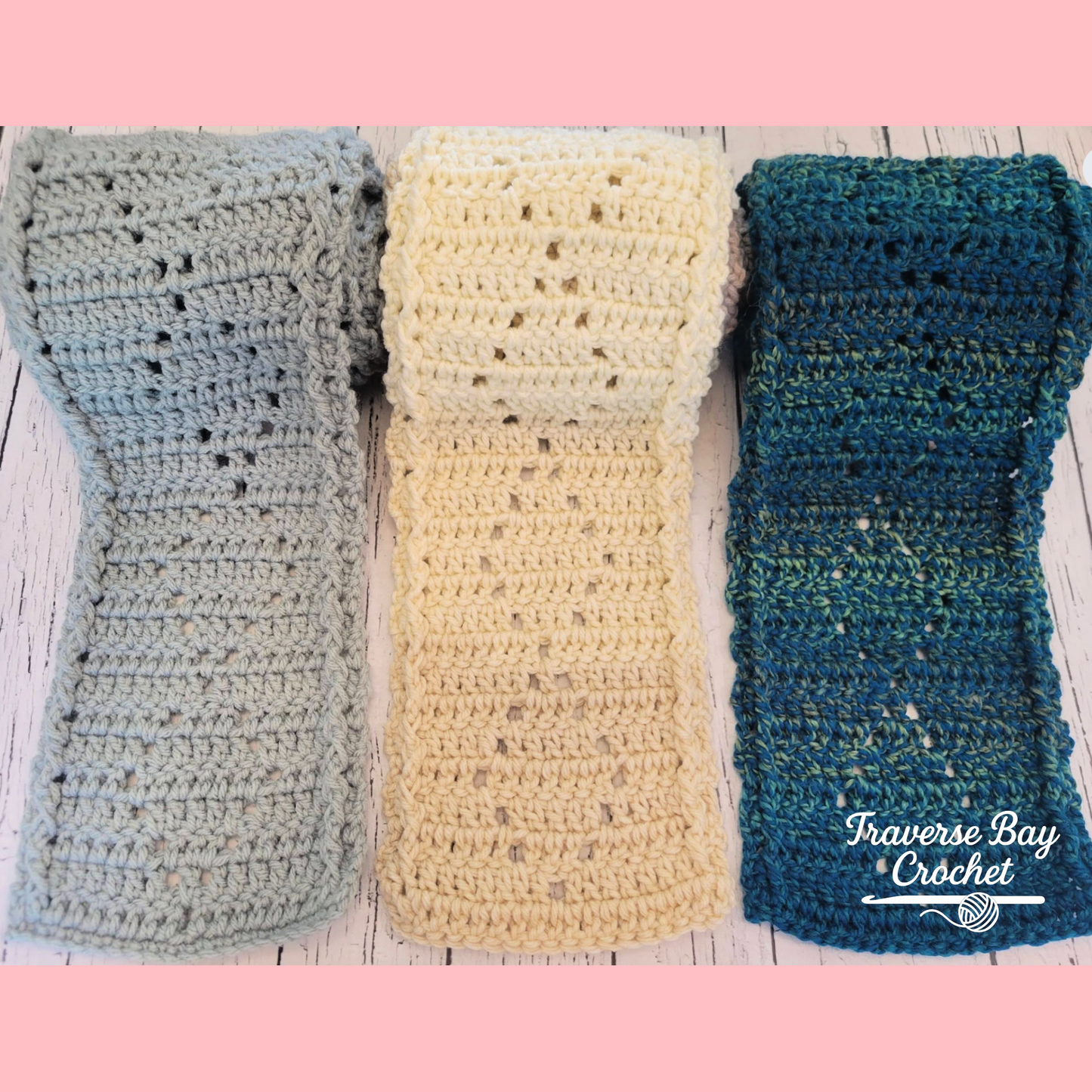 Crochet Textured Diamond Scarf Pattern