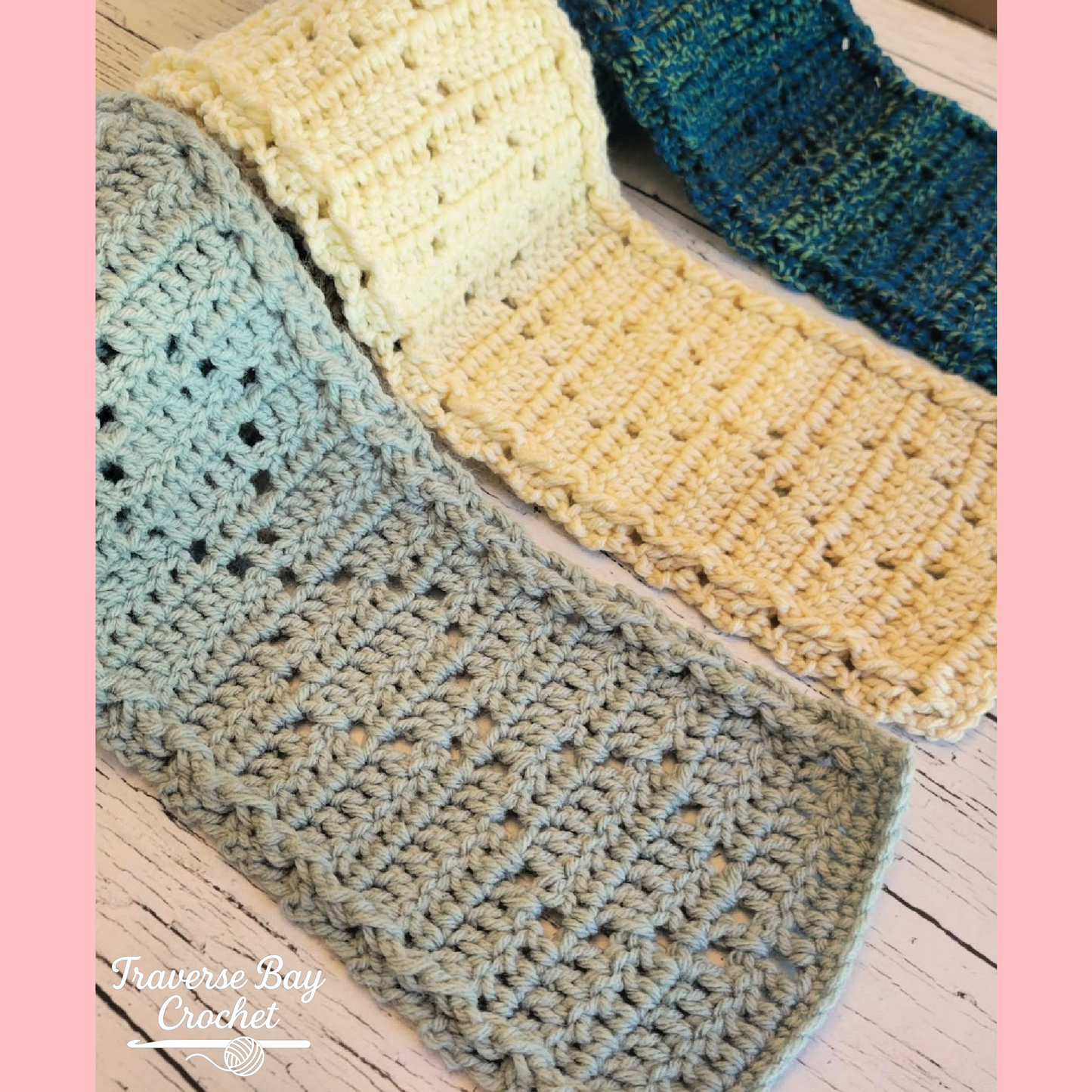 Crochet Textured Diamond Scarf Pattern