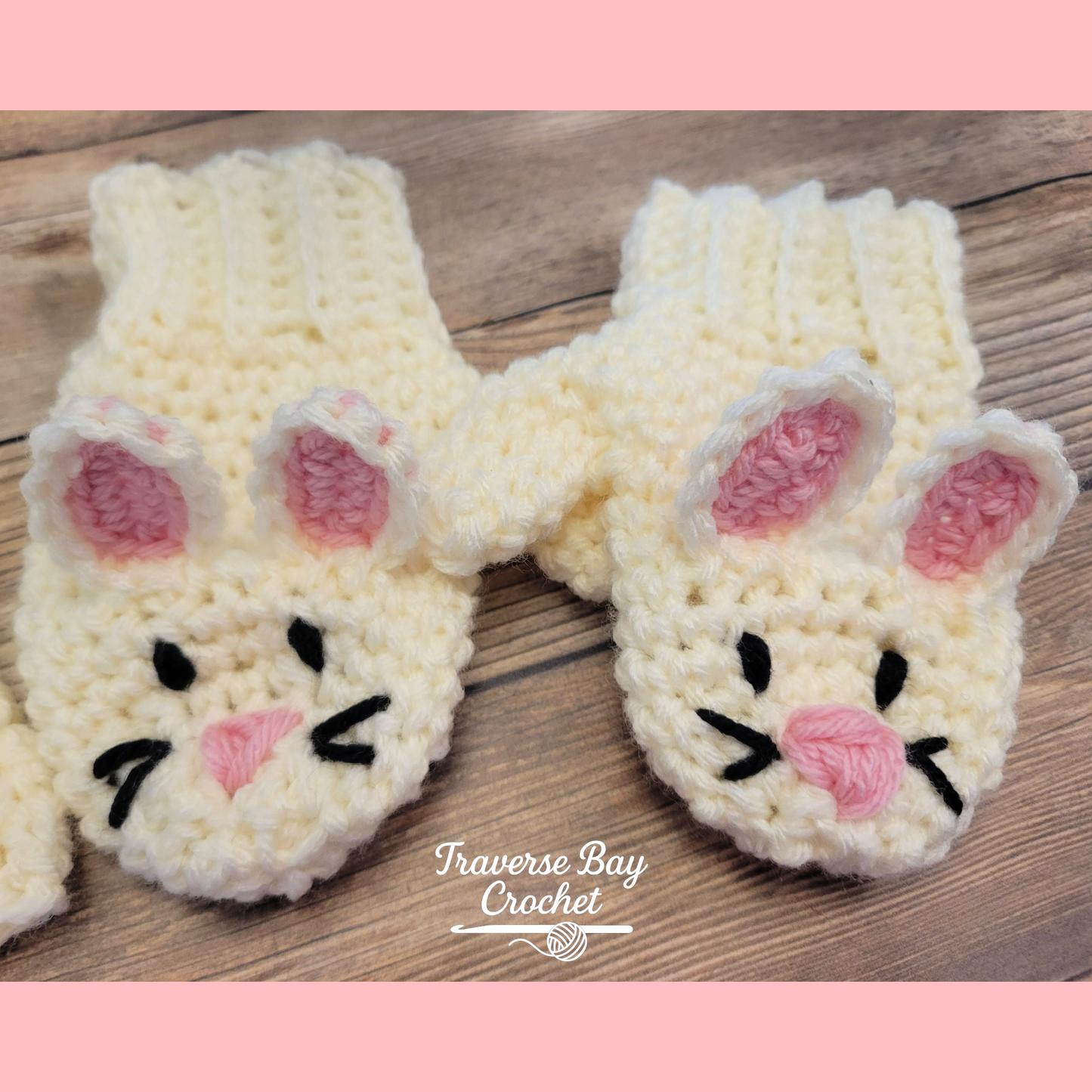 Crochet Bunny Hat And Mitten Set Pattern Baby-Adult Sizes