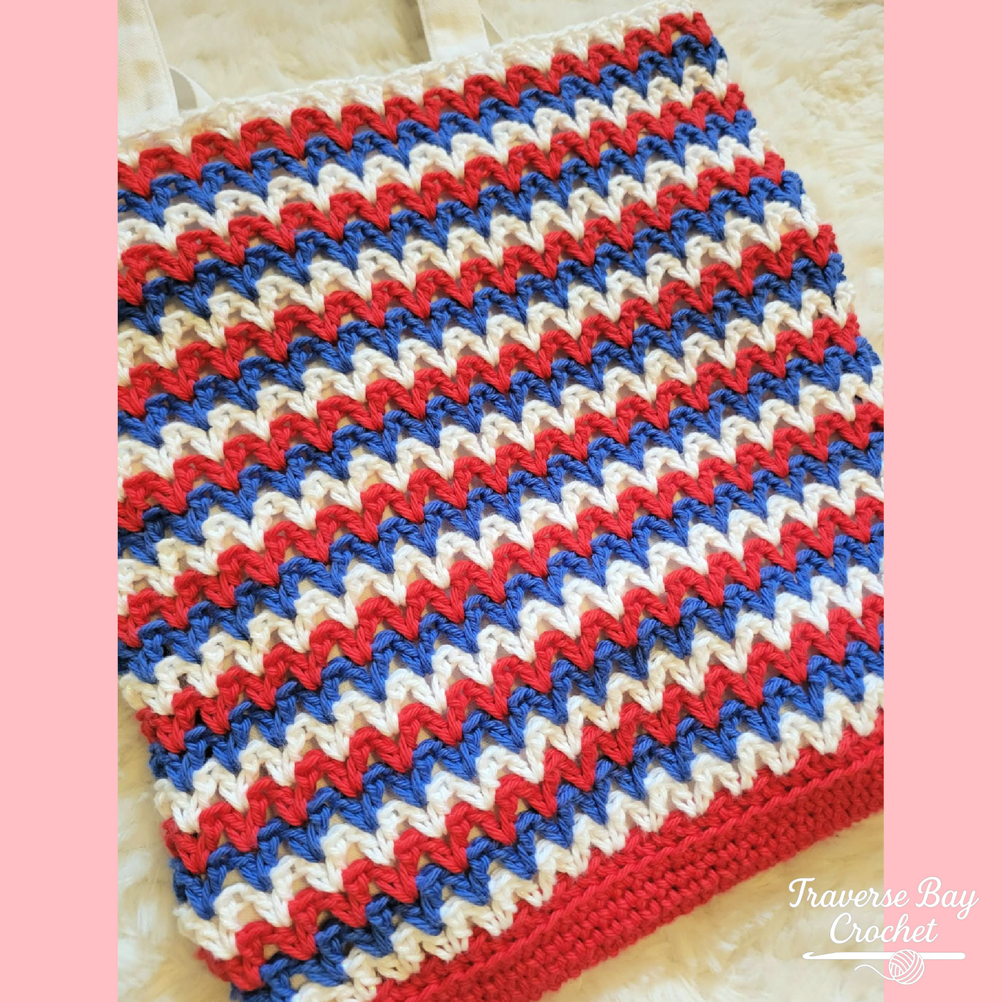 Crochet 4th of July Canvas Tote Bag Pattern