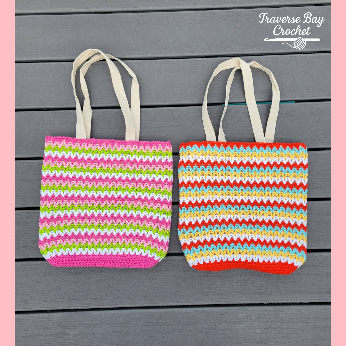 Crochet Zig Zag Canvas Tote Bag Pattern