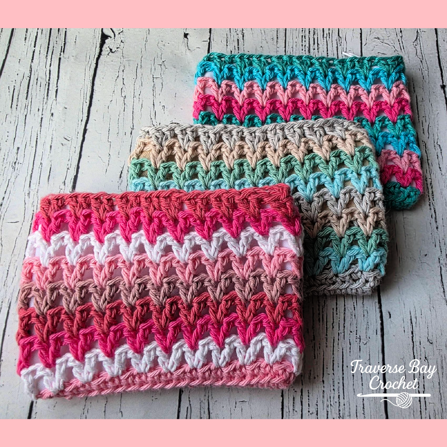 Crochet Small Canvas Zip Pouch Wallet