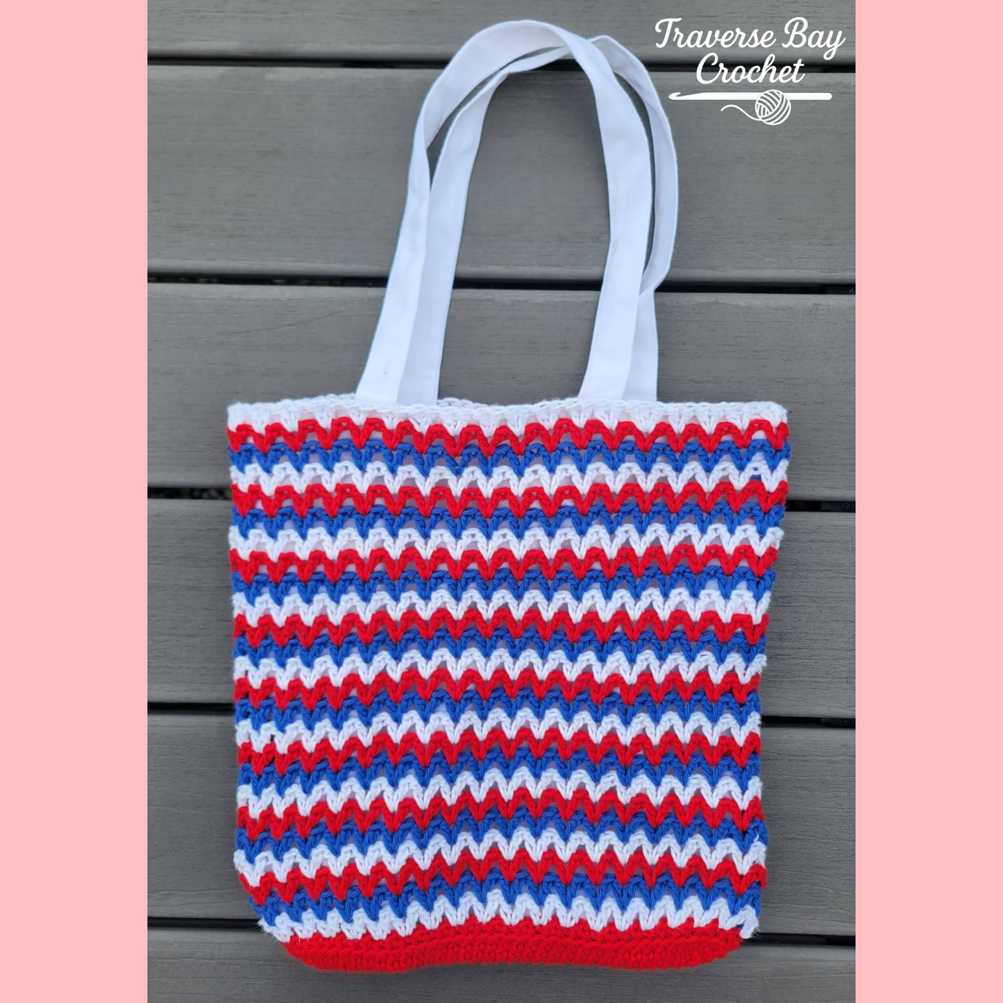 Crochet 4th of July Canvas Tote Bag Pattern