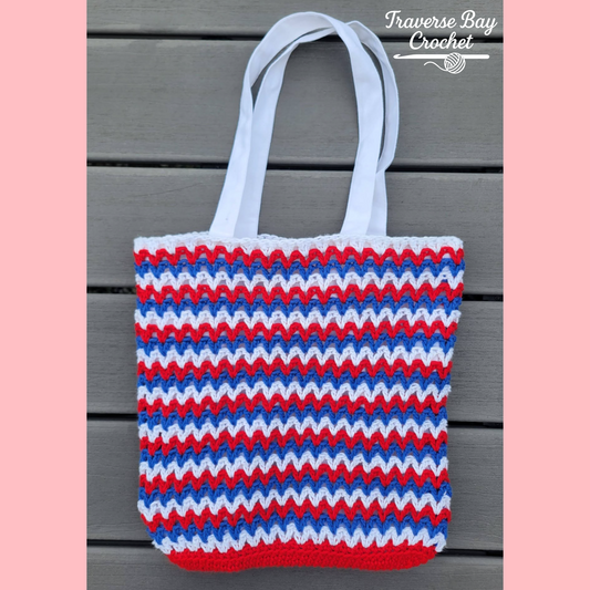 Crochet 4th of July Canvas Tote Bag Pattern