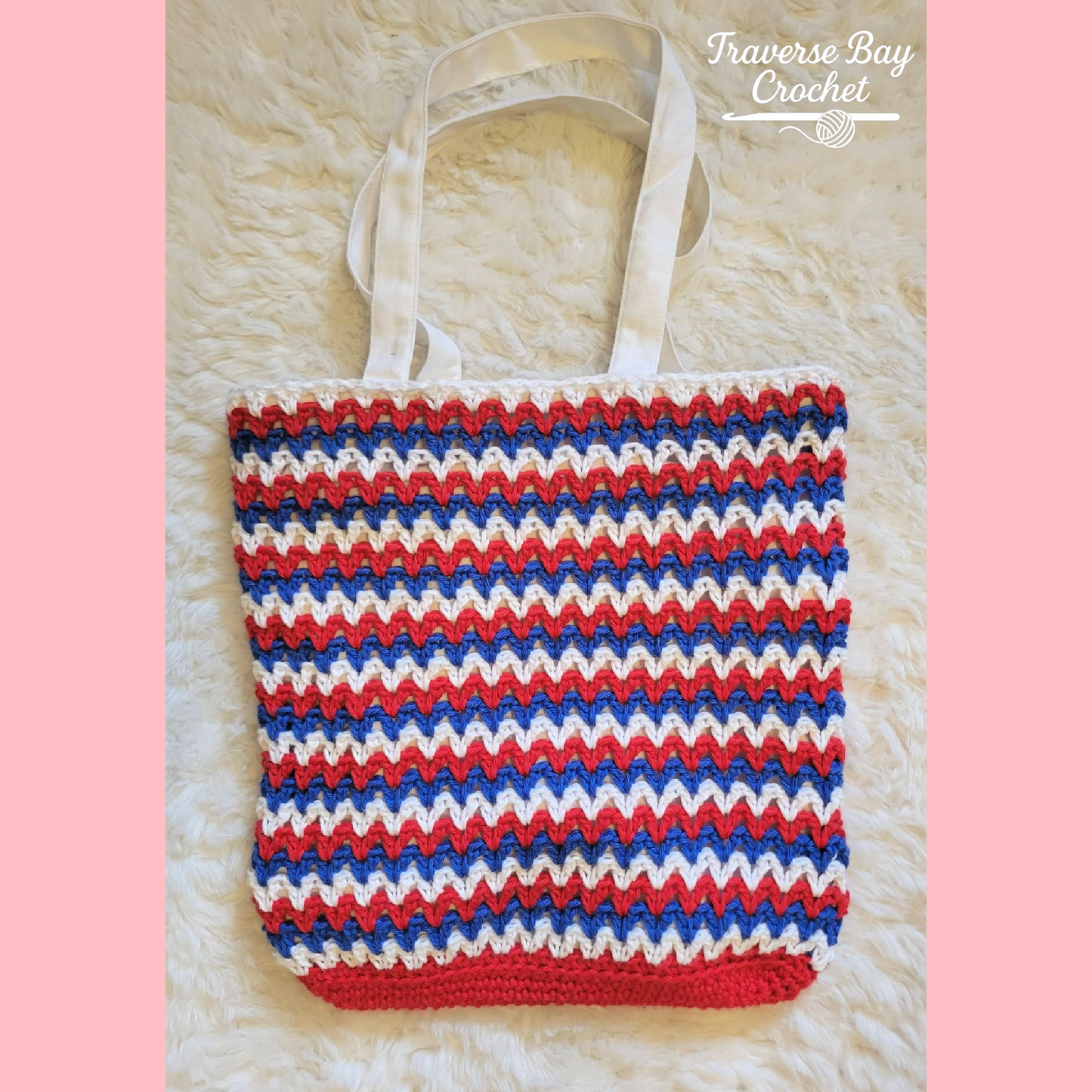 Crochet 4th of July Canvas Tote Bag Pattern
