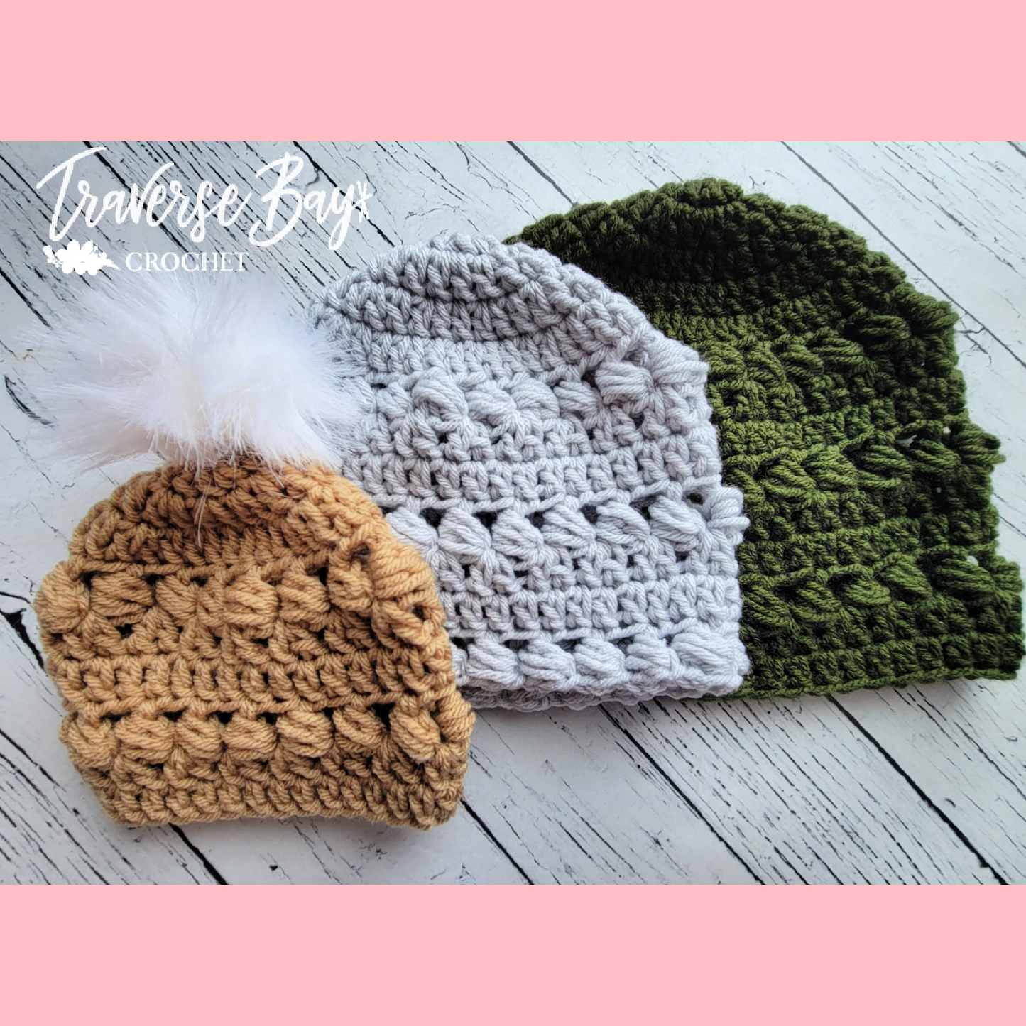 Crochet Family Bead Stitch Beanie Hat Pattern