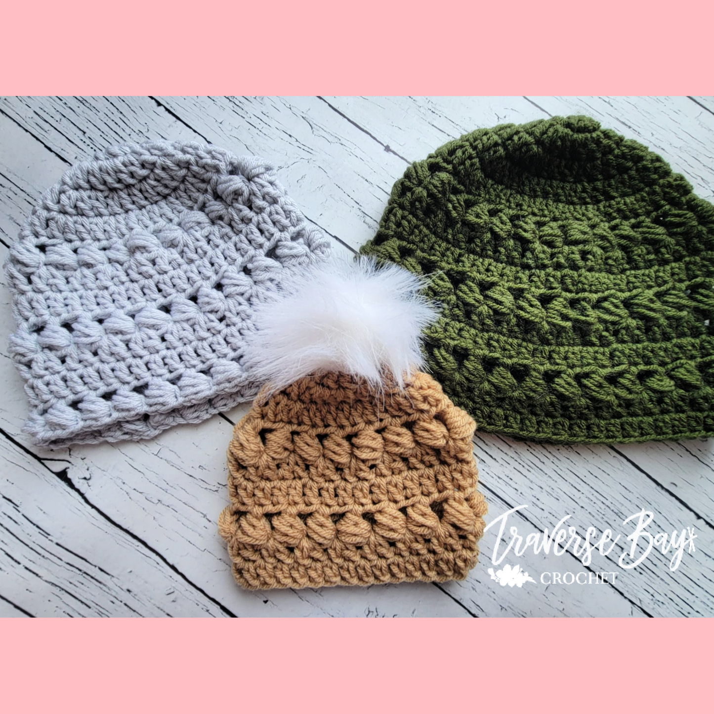Crochet Family Bead Stitch Beanie Hat Pattern