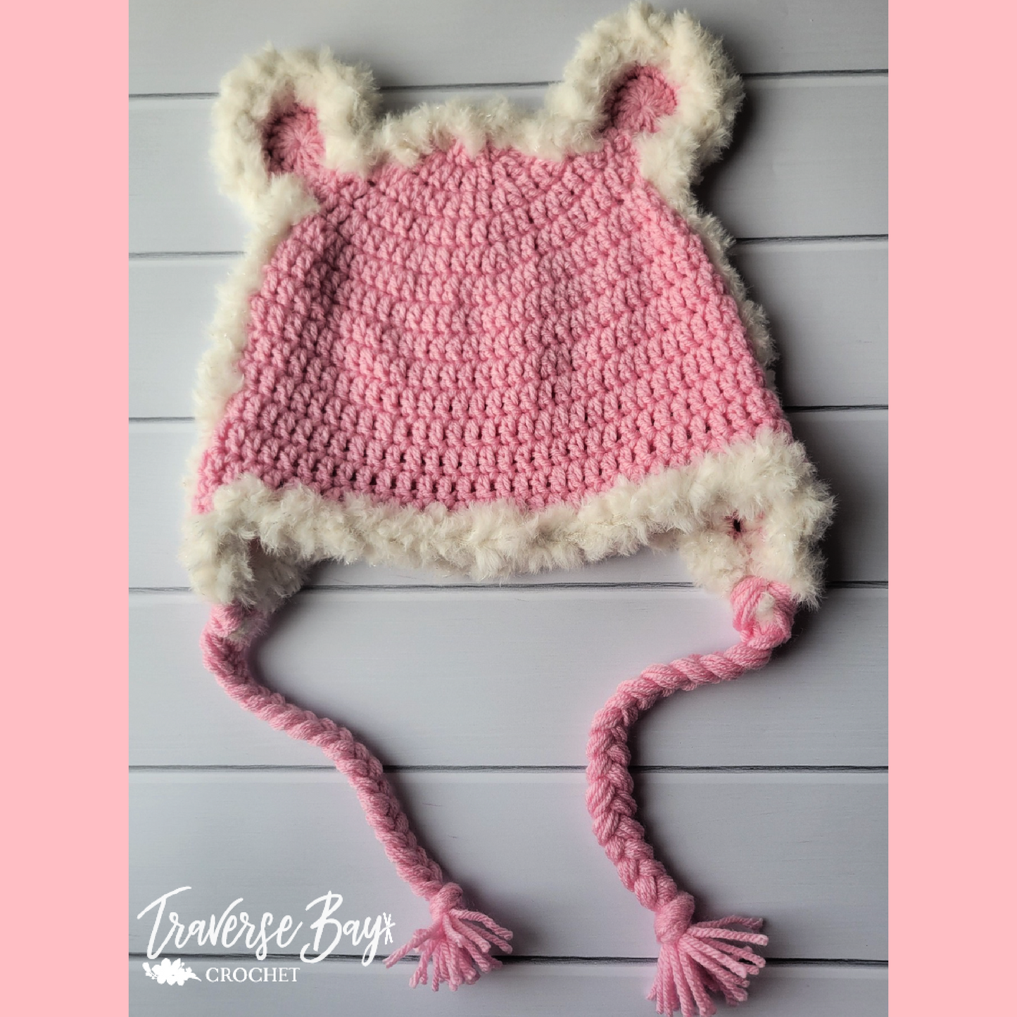 Crochet Fuzzy Bear Hat 3 Sizes Pattern