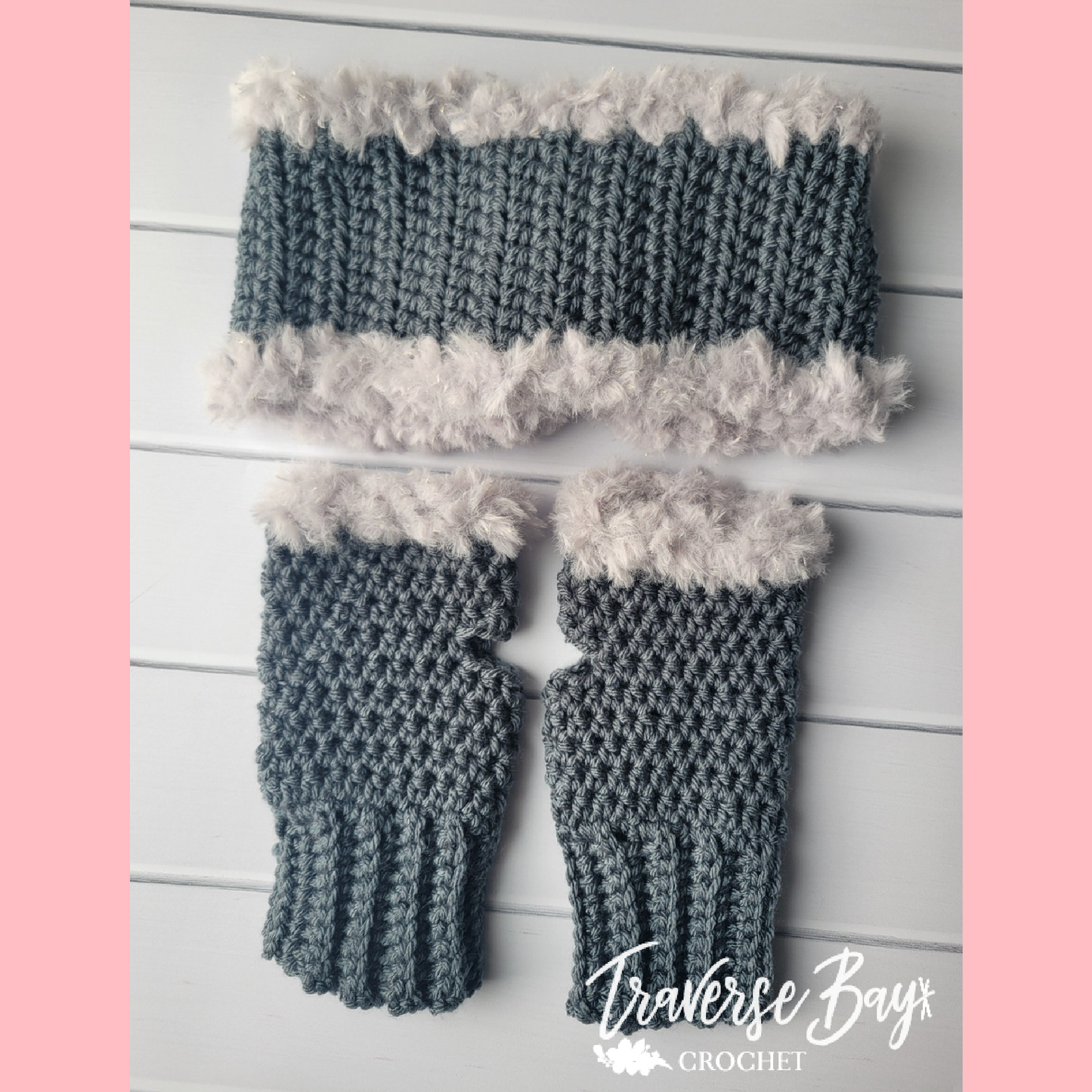 Crochet Faux Fur Fingerless Gloves Pattern