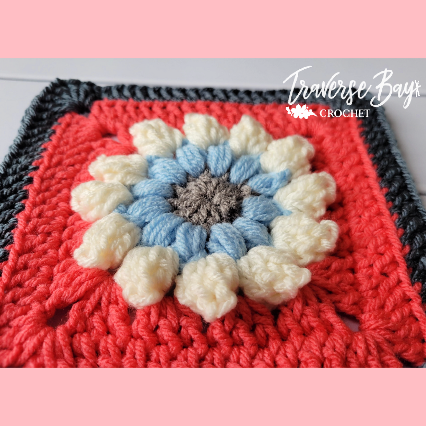 Crochet Color Burst Flower Granny Square Pattern