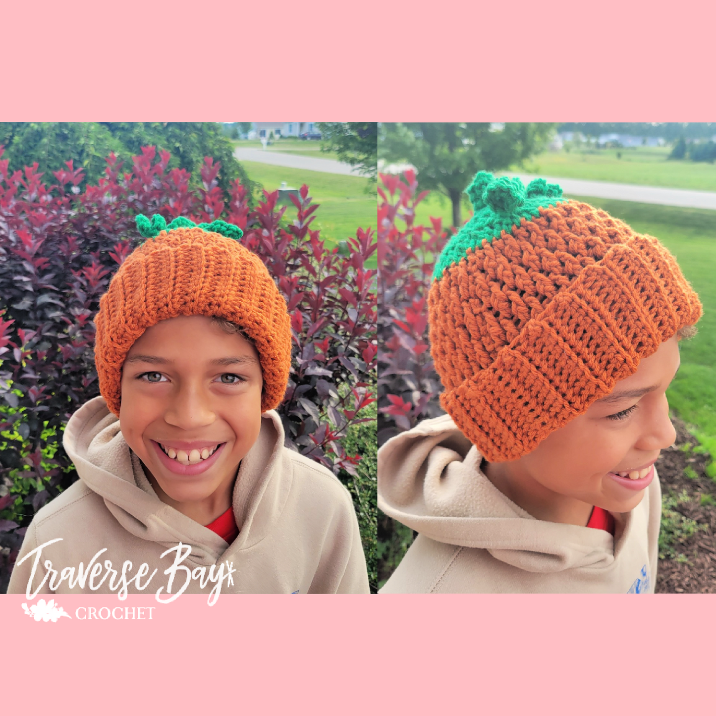 Crochet Ribbed Pumpkin Hat Pattern 6 Sizes