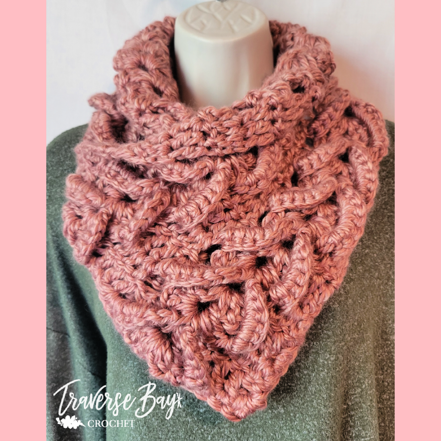 Crochet Chunky Boho Cowl Scarf Pattern