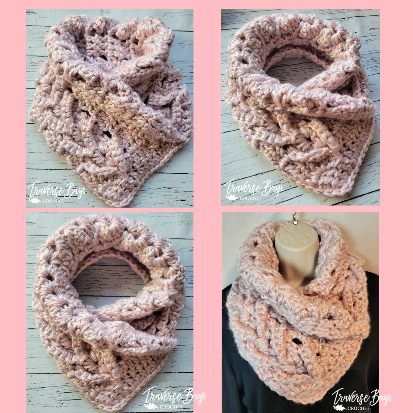 Crochet Chunky Boho Cowl Scarf Pattern