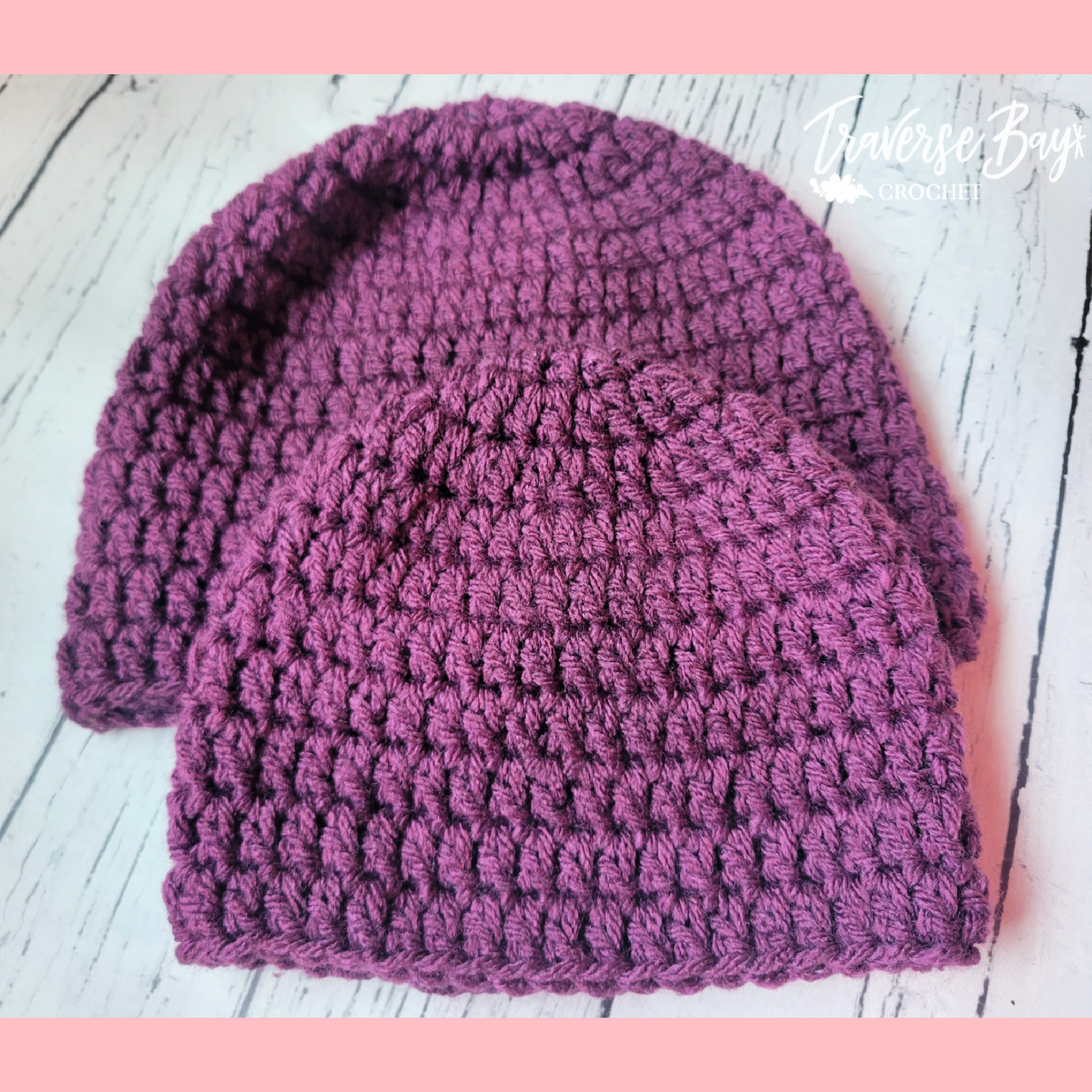 Crochet Double Crochet Beanie Pattern 6 Sizes