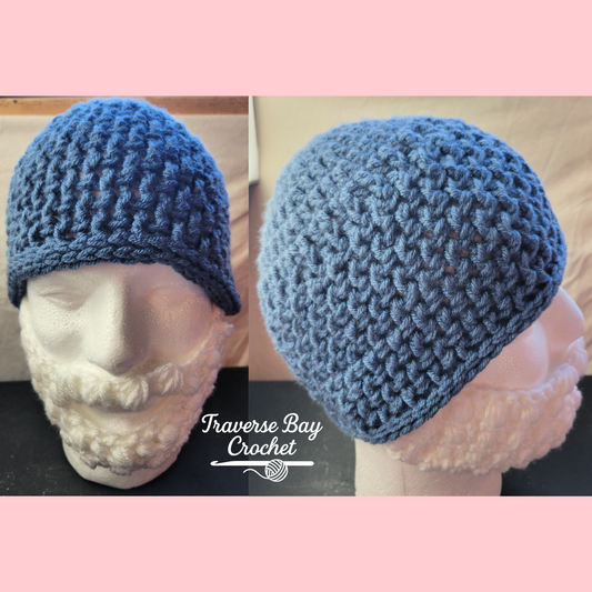 Crochet Men's Beanie Hat Pattern