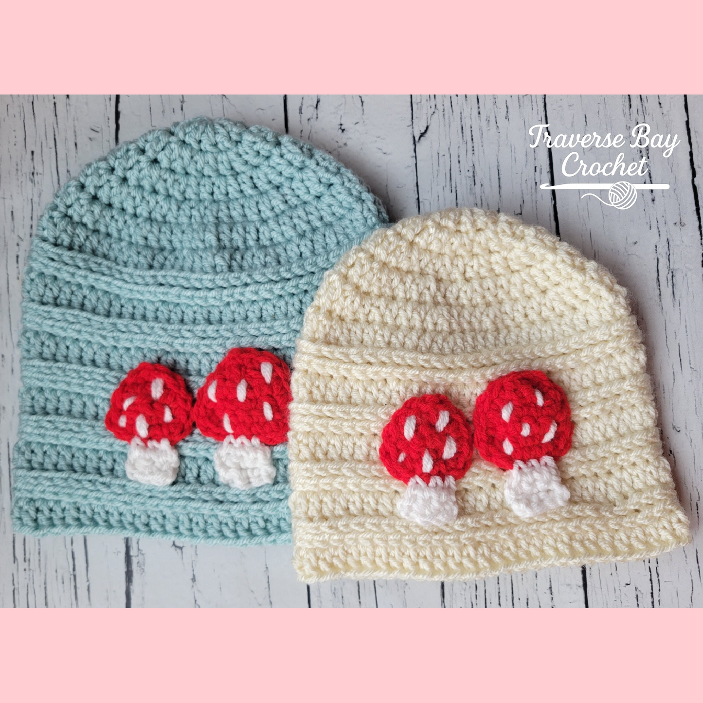 Crochet Mushroom Beanie Pattern 5 Sizes