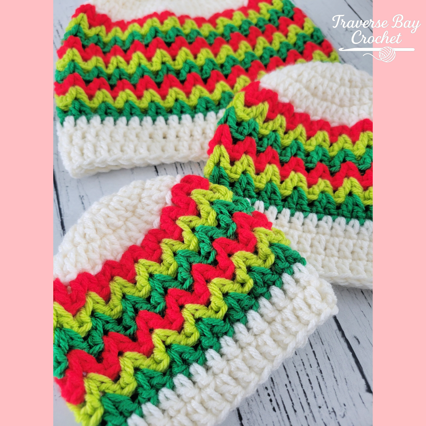 Crochet Zig Zag Chevron Hat Pattern 4 Sizes