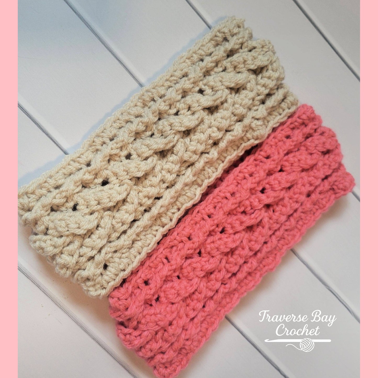 Crochet Northern Cable Headband Pattern Toddler, Child, Adult Sizes