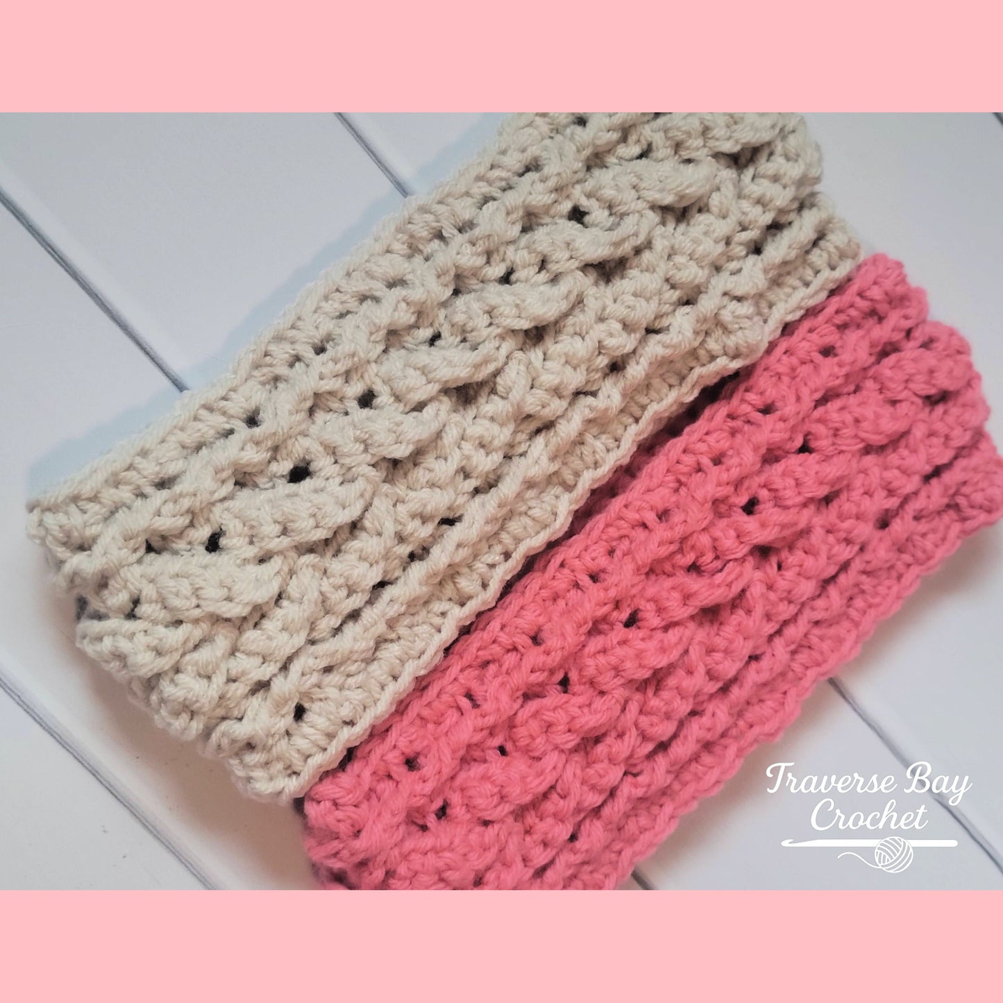 Crochet Northern Cable Headband Pattern Toddler, Child, Adult Sizes
