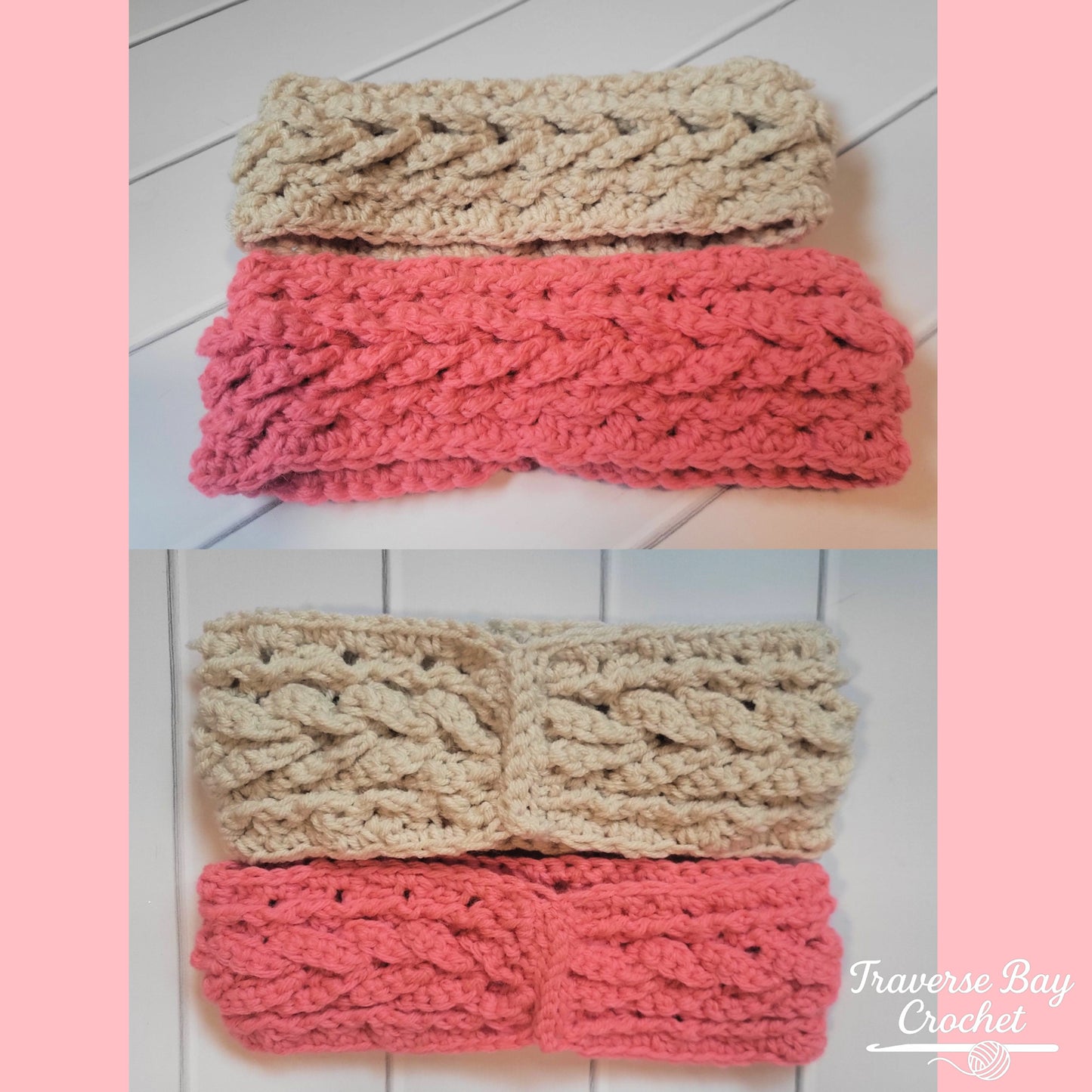 Crochet Northern Cable Headband Pattern Toddler, Child, Adult Sizes