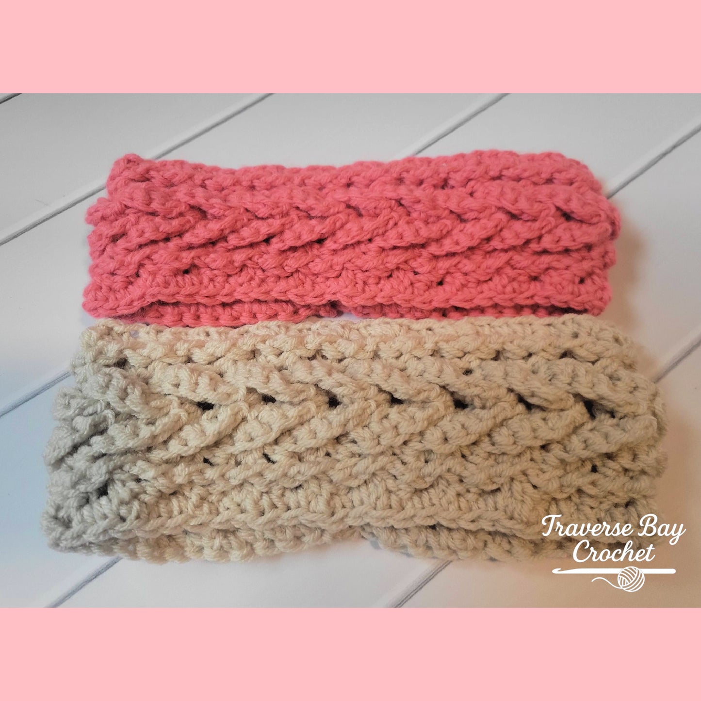 Crochet Northern Cable Headband Pattern Toddler, Child, Adult Sizes