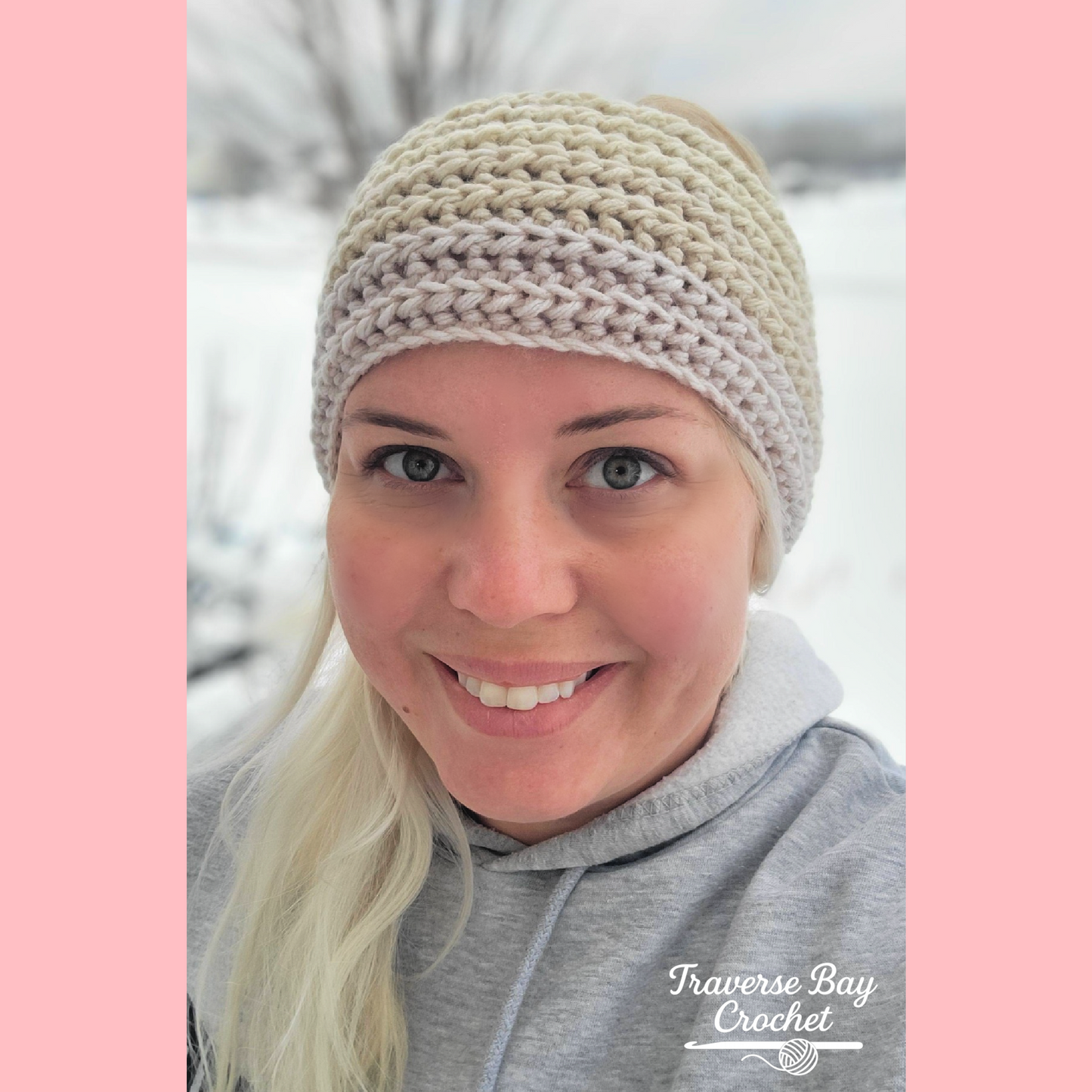 Crochet Faux Knit Headband Baby-Adult Sizes Pattern