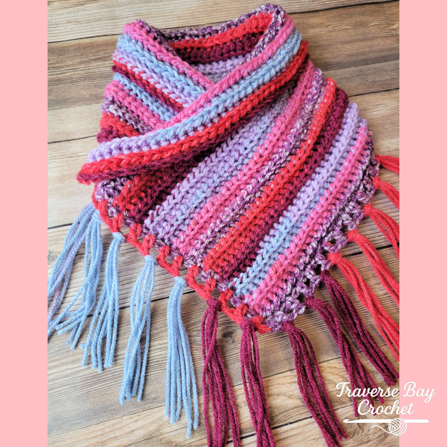 Crochet Faux Knit Neck Warmer Fringe Scarf Pattern