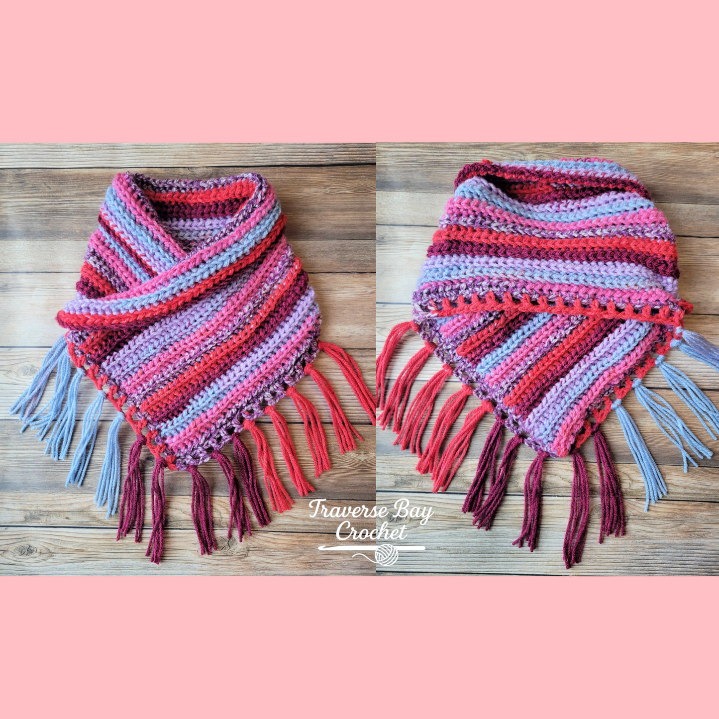Crochet Faux Knit Neck Warmer Fringe Scarf Pattern