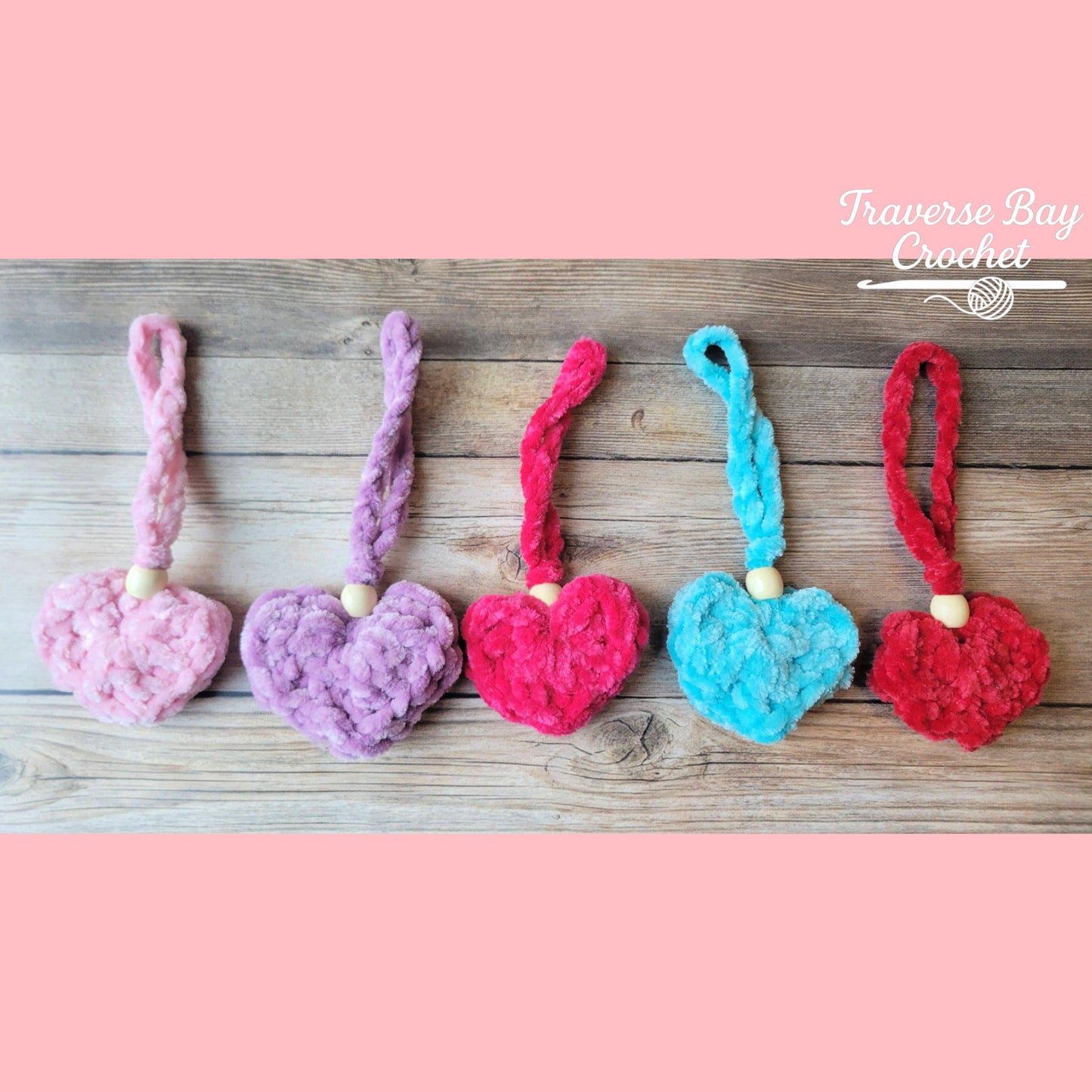 Crochet Chenille Heart Bag Charm Pattern