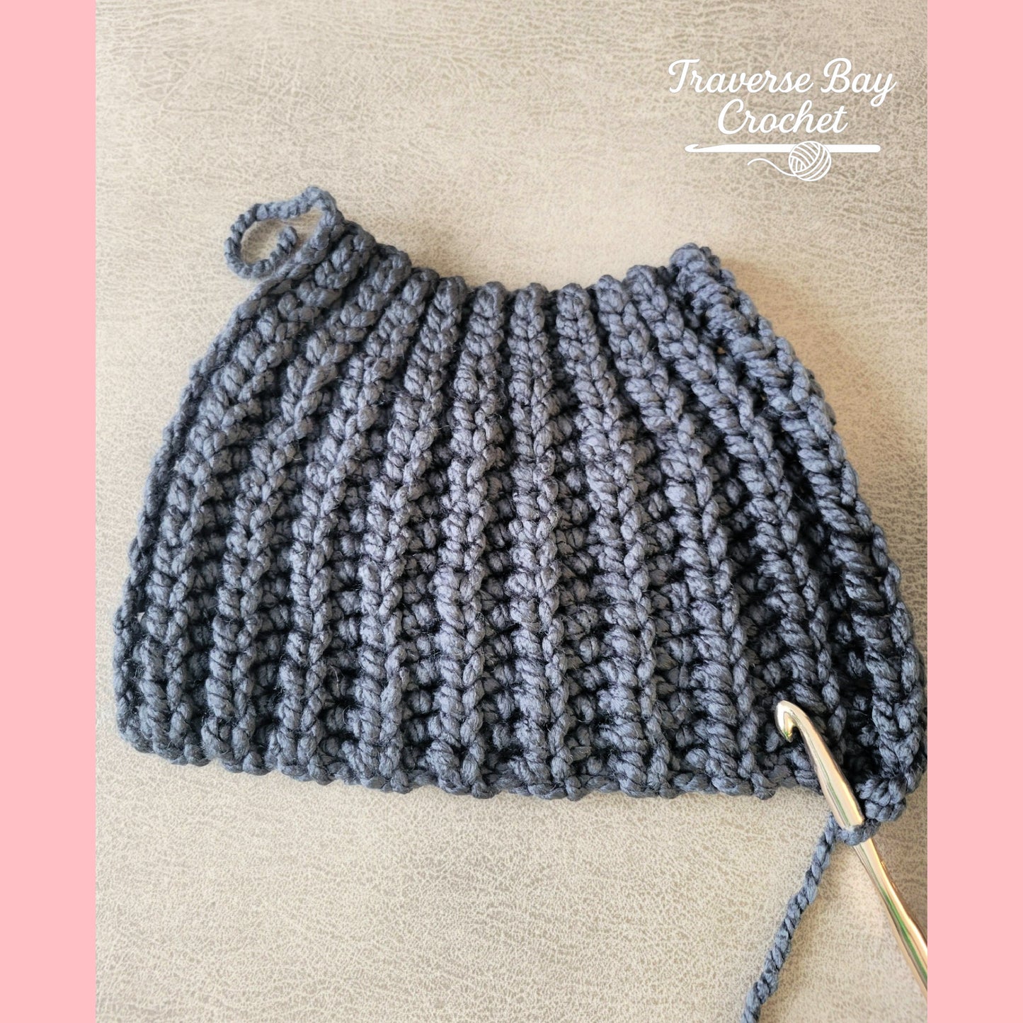 Crochet Faux Knit Unisex Super Chunky Scarf and Hat Set Pattern