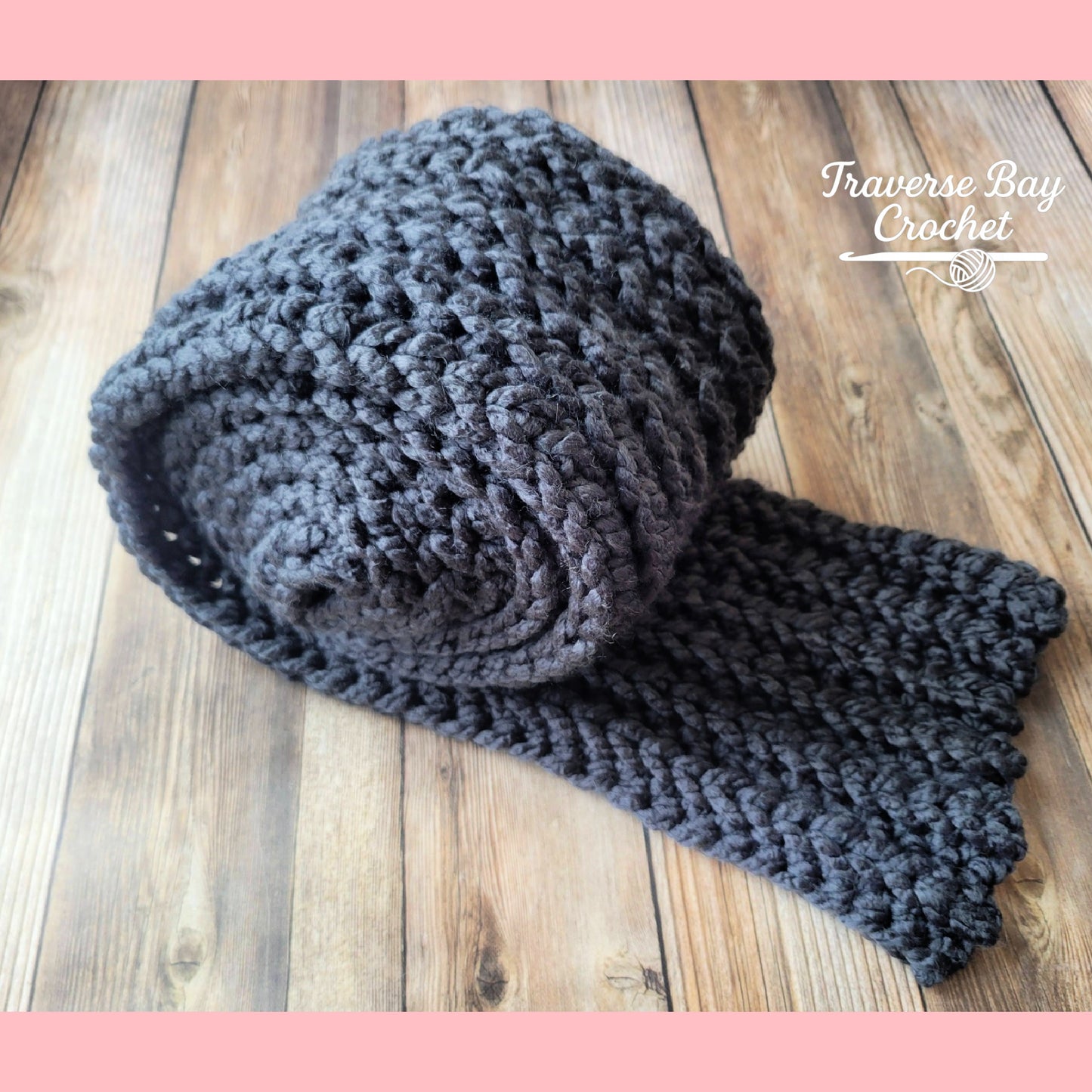 Crochet Faux Knit Unisex Super Chunky Scarf and Hat Set Pattern