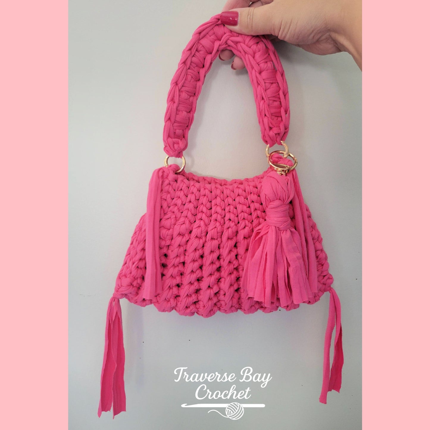 Crochet T Shirt Fringe Purse Bag Pattern