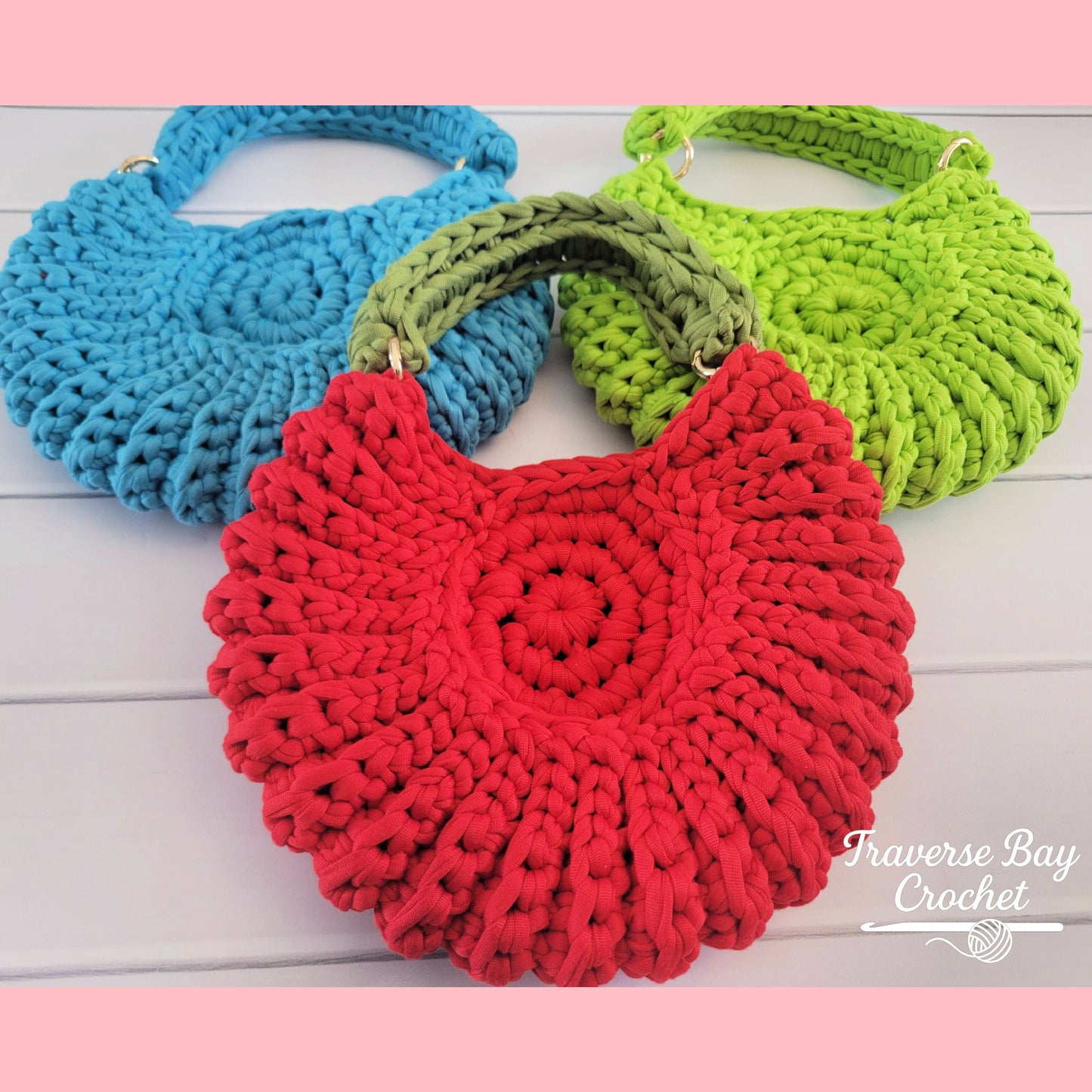 Crochet Round T Shirt Shell Bag Purse Pattern